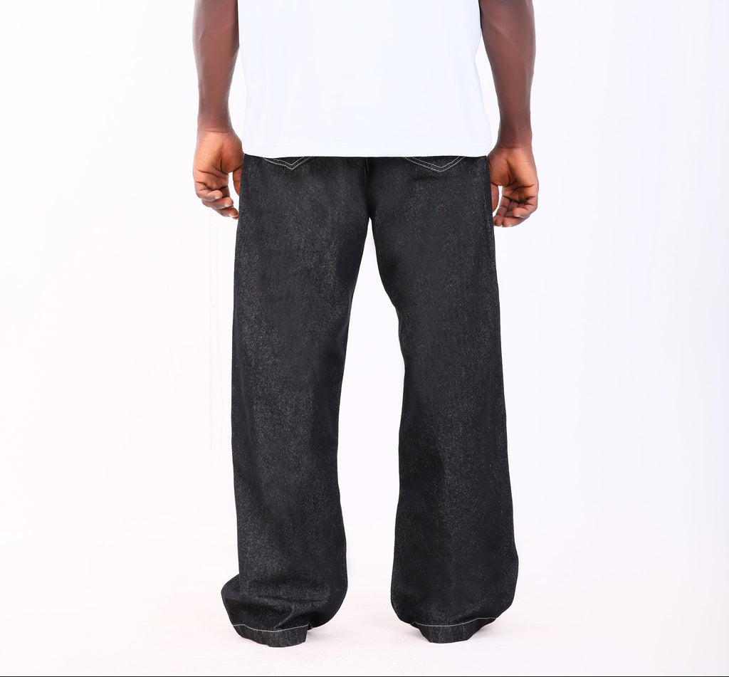 Raw Black Denim White Stitching