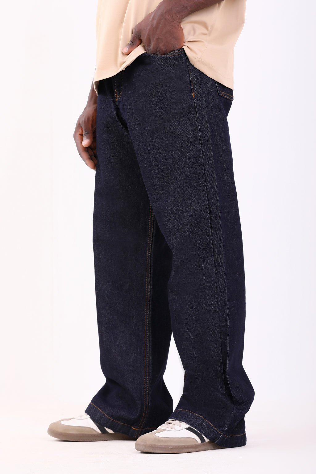 Raw Navy Denim Yellow Stitching