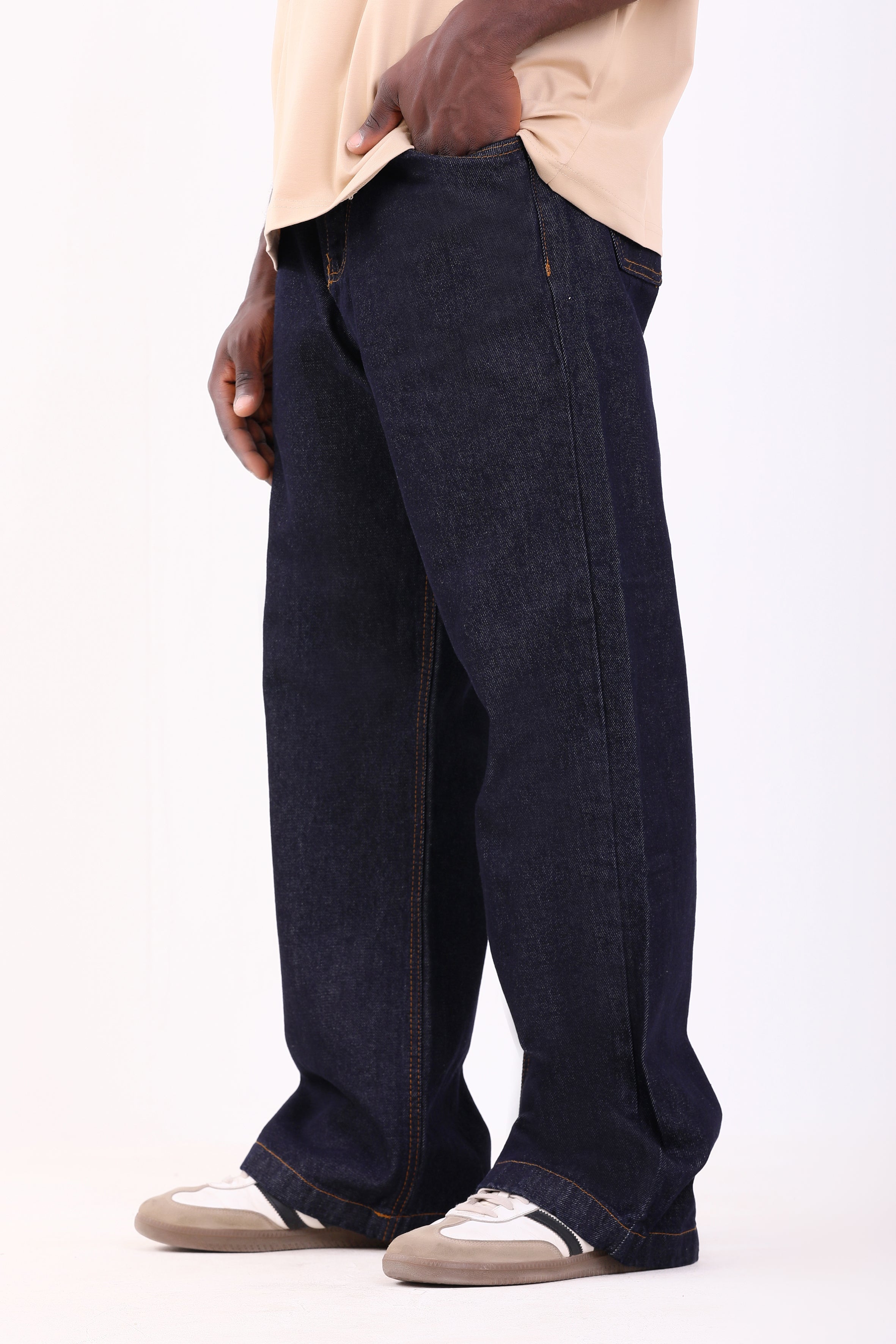 Raw Navy Denim Yellow Stitching