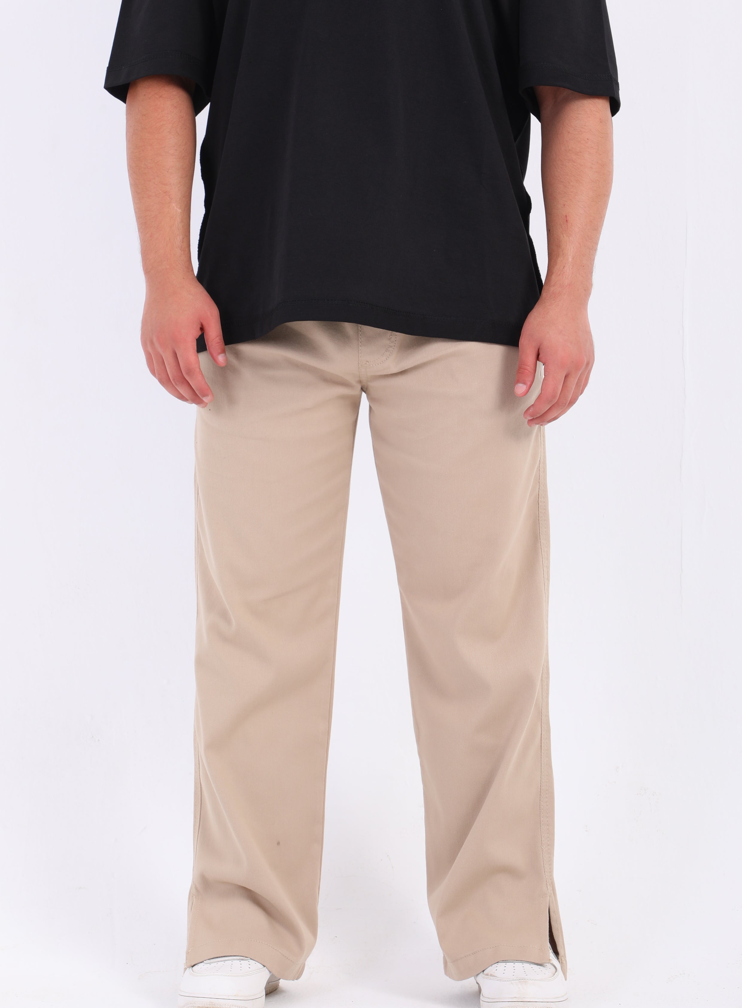 Gabardine Split Hem Pants