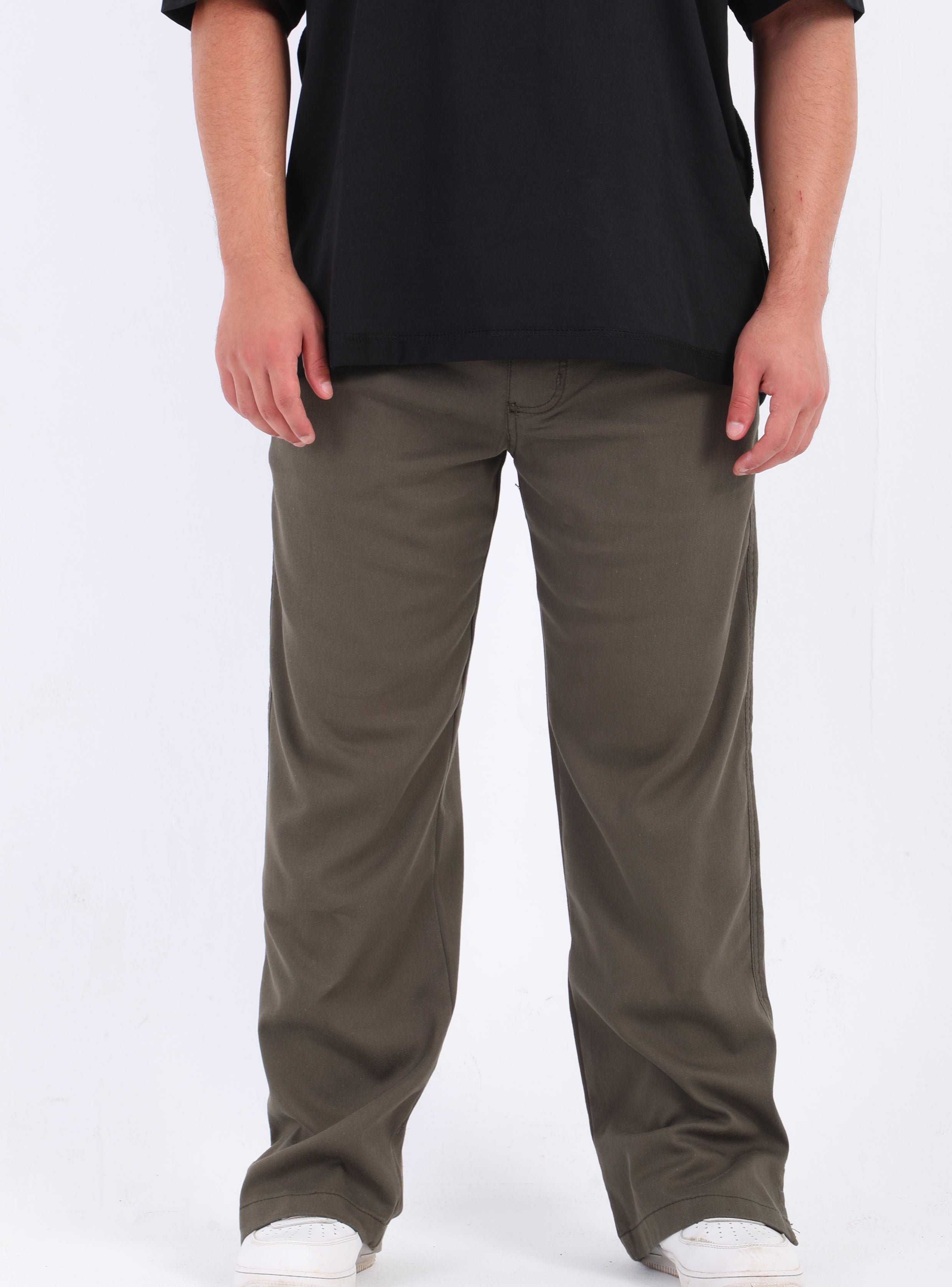 Gabardine Split Hem Pants