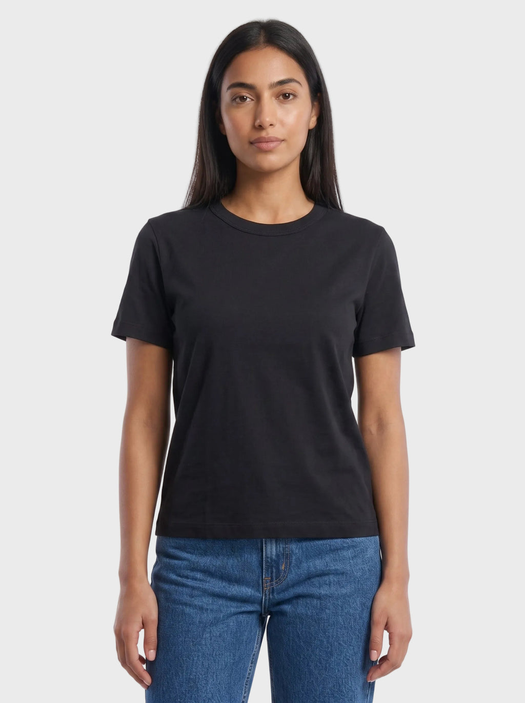 Black Half Sleeve Basic Top