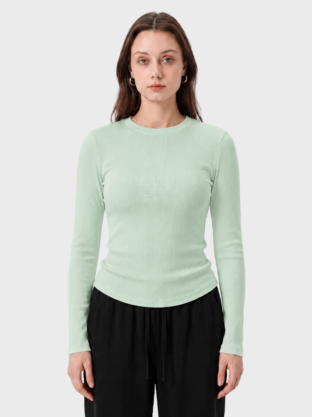 Long Sleeve Ribbed Shirt