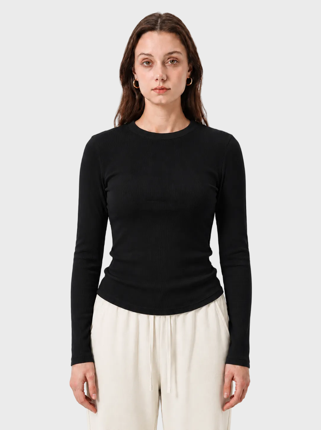 Long Sleeve Ribbed Shirt