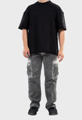 Gray Cargo Gabardine Pants