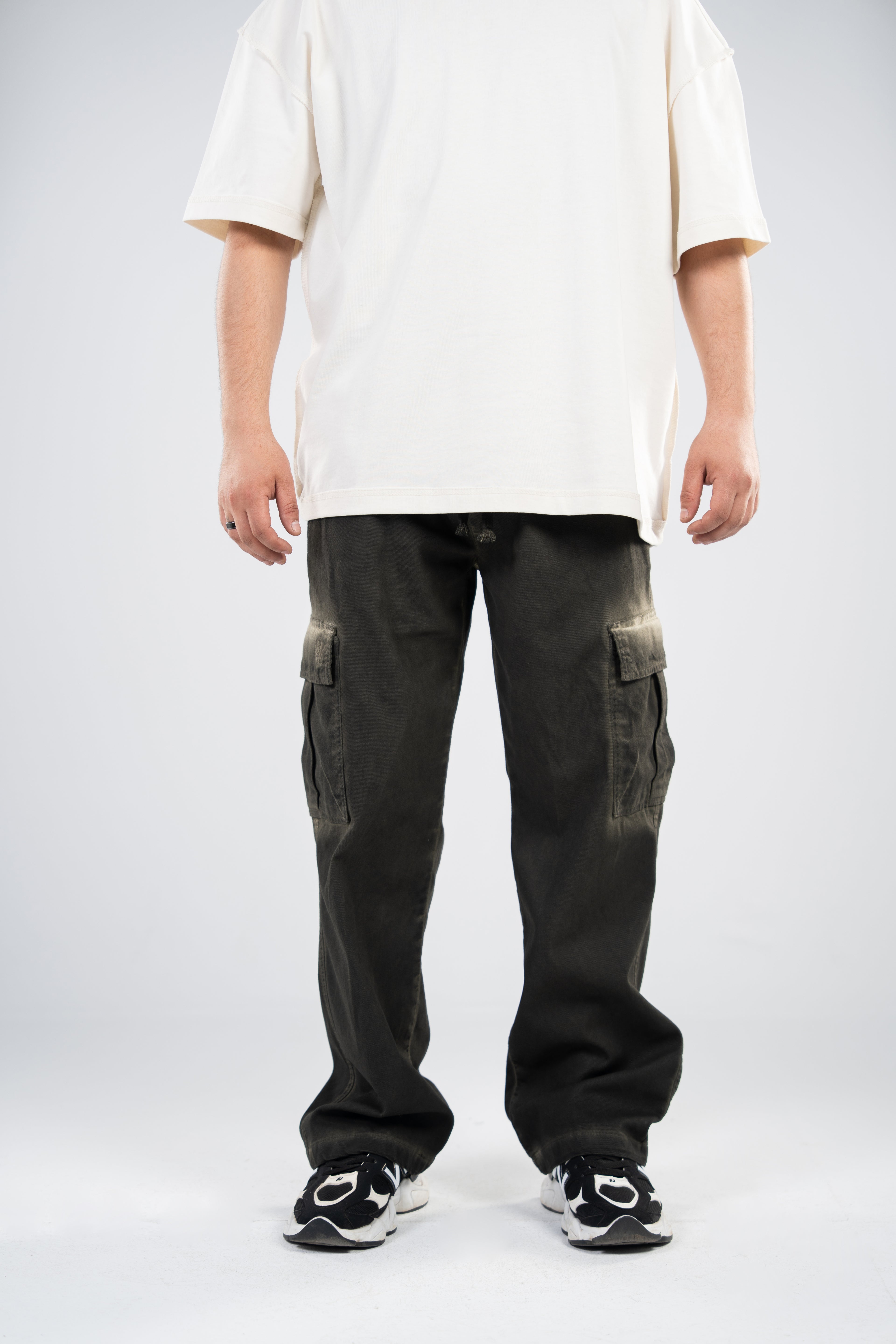 Olive Cargo Gabardine Pants