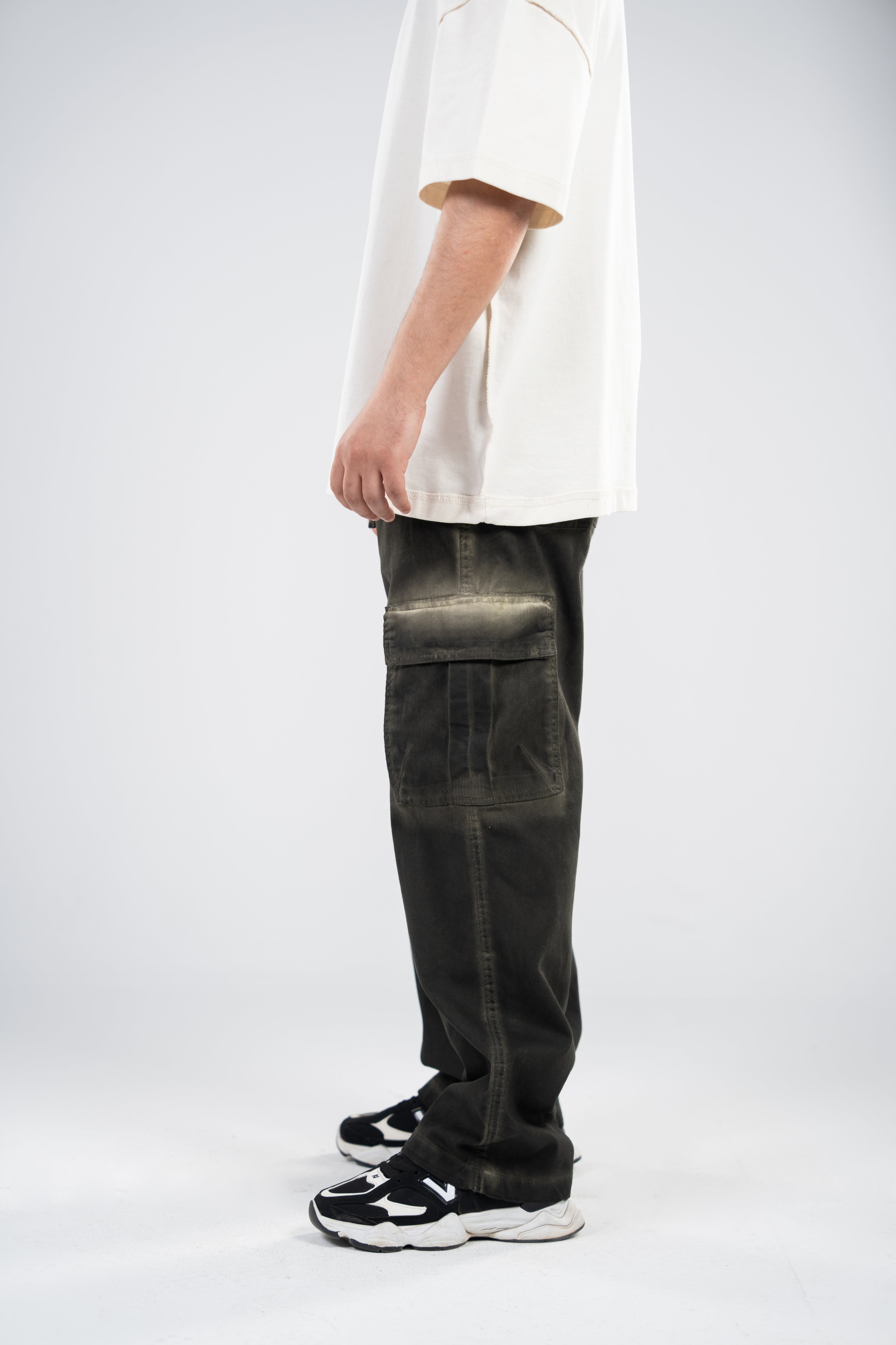 Olive Cargo Gabardine Pants