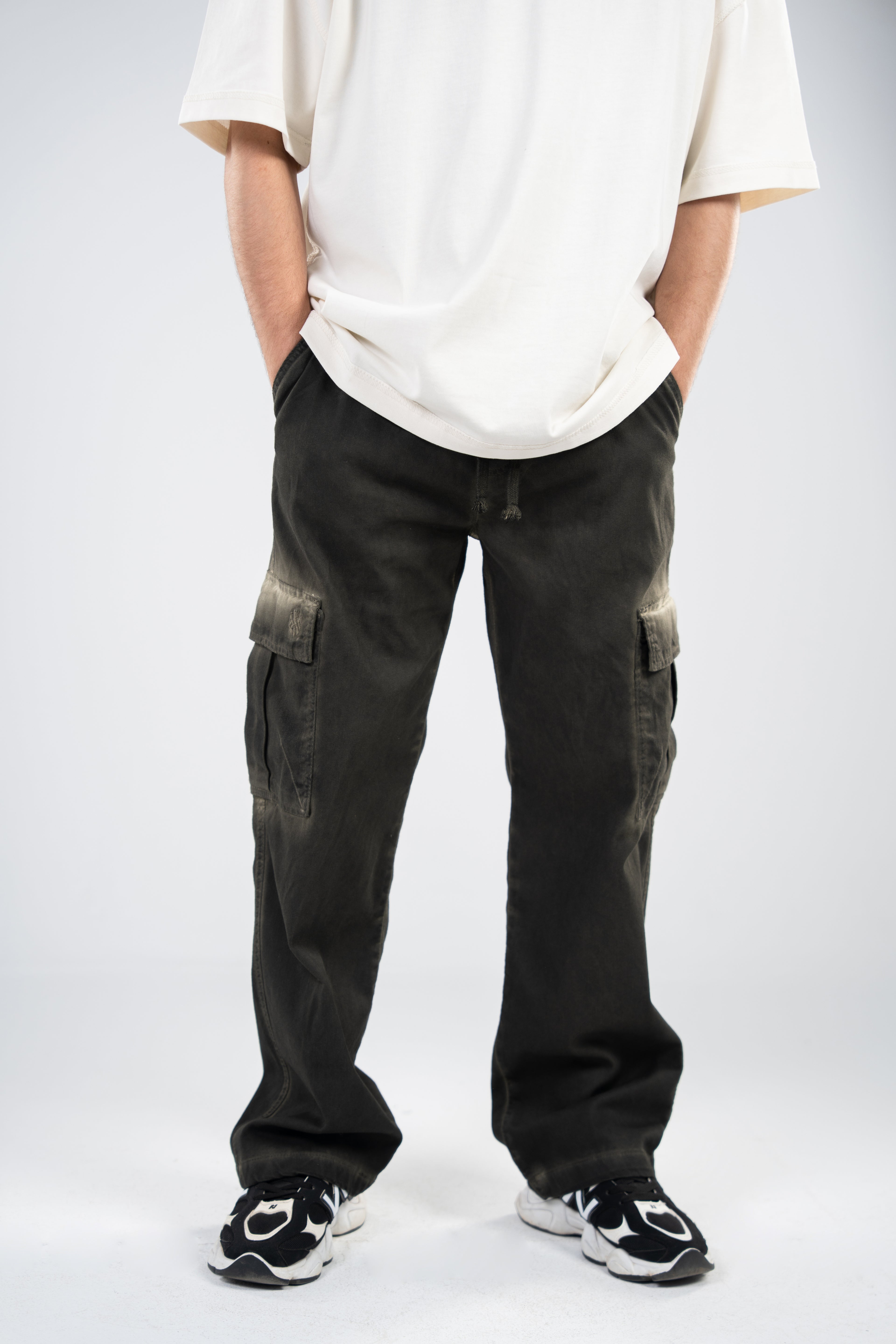 Olive Cargo Gabardine Pants