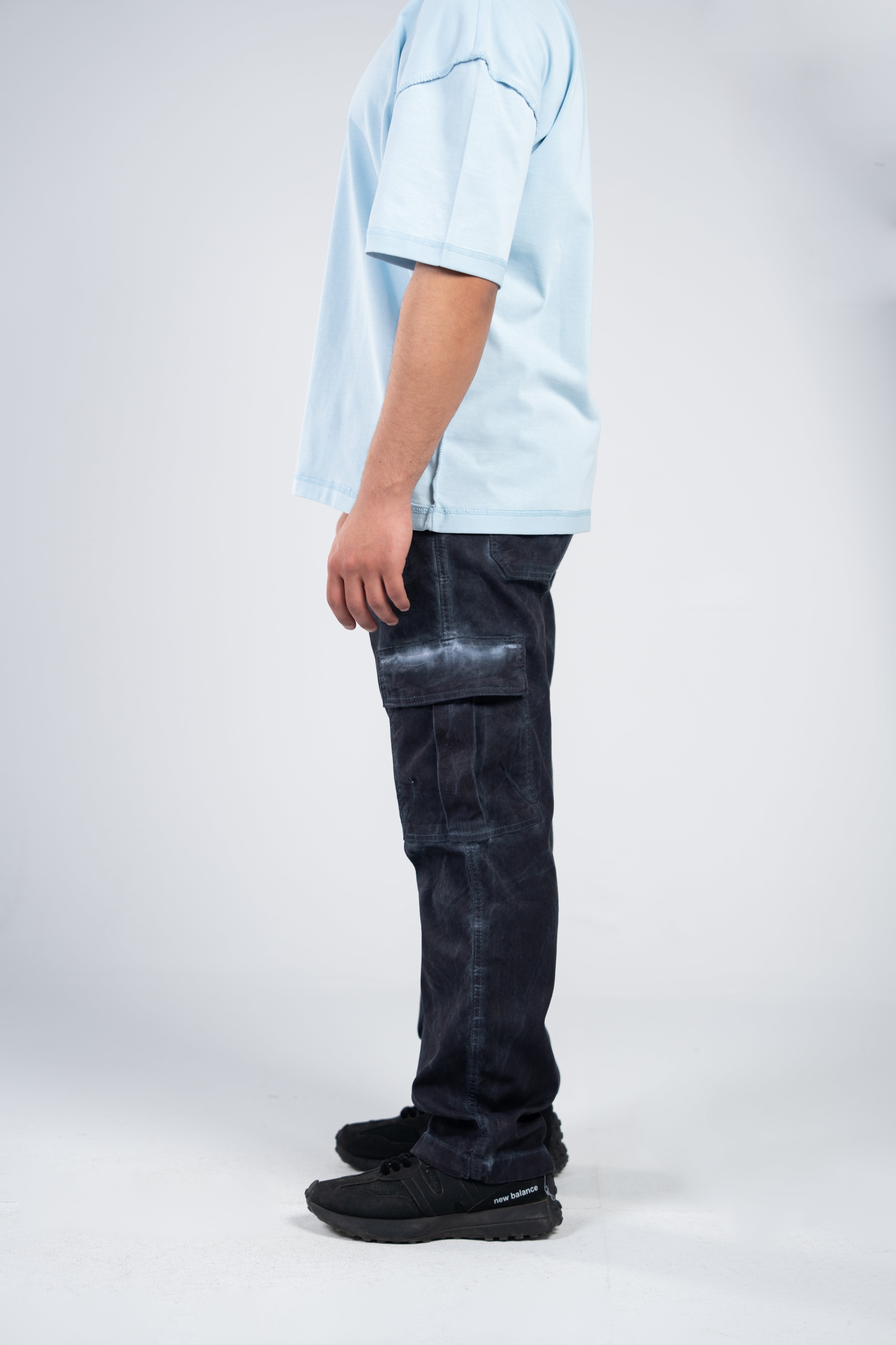 Dark Blue Cargo Gabardine Pants