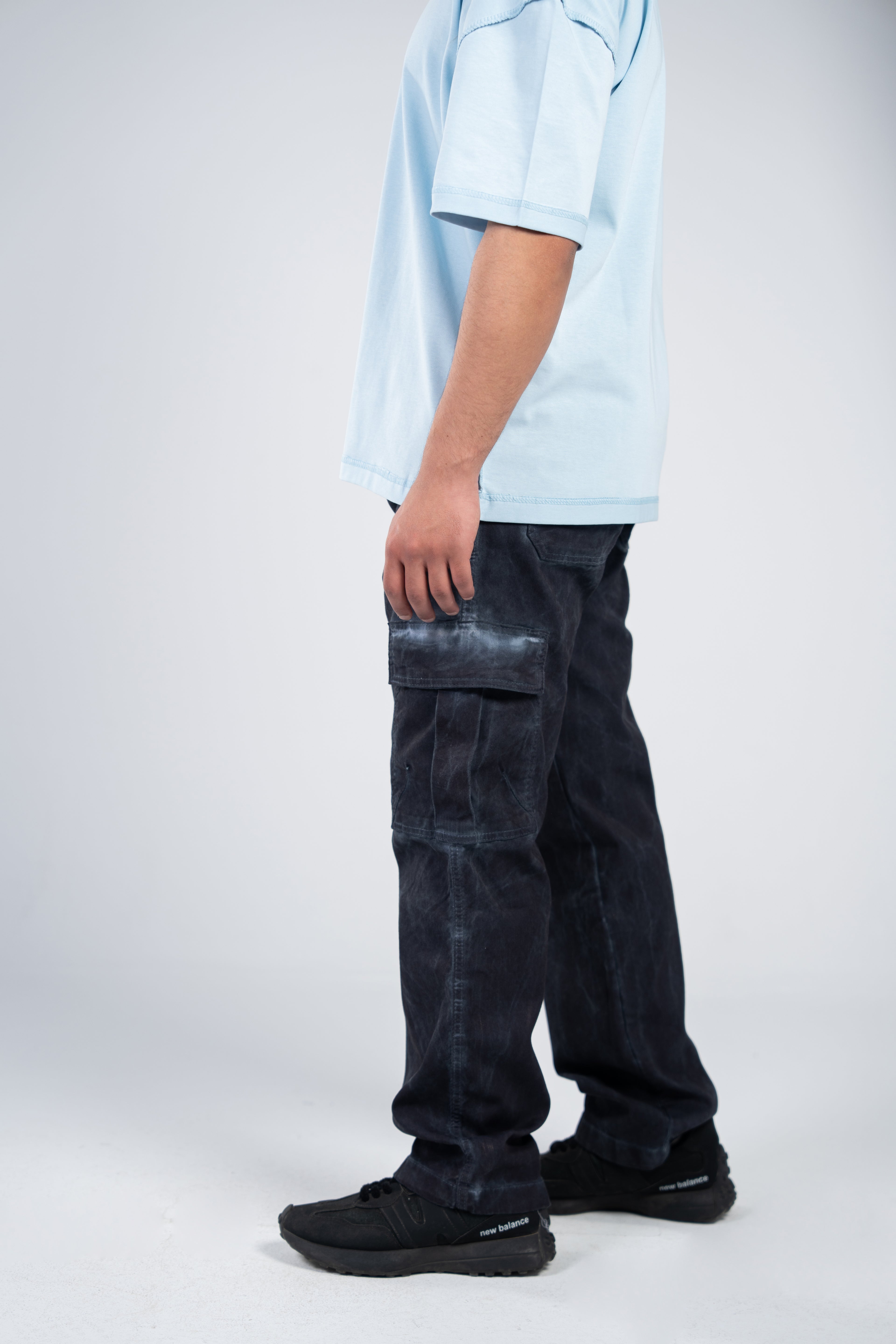 Dark Blue Cargo Gabardine Pants