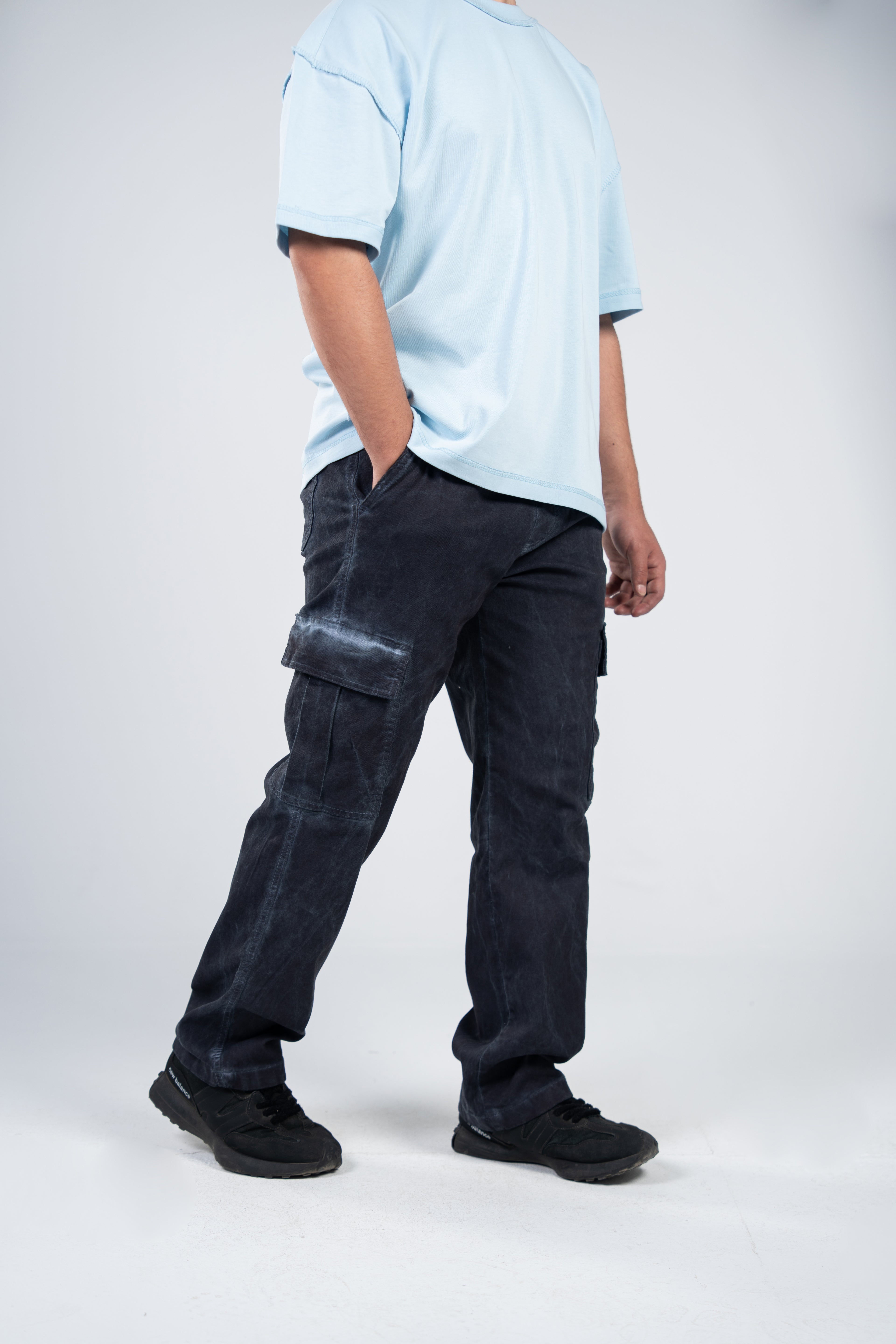 Dark Blue Cargo Gabardine Pants