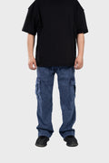 Blue Cargo Gabardine Pants
