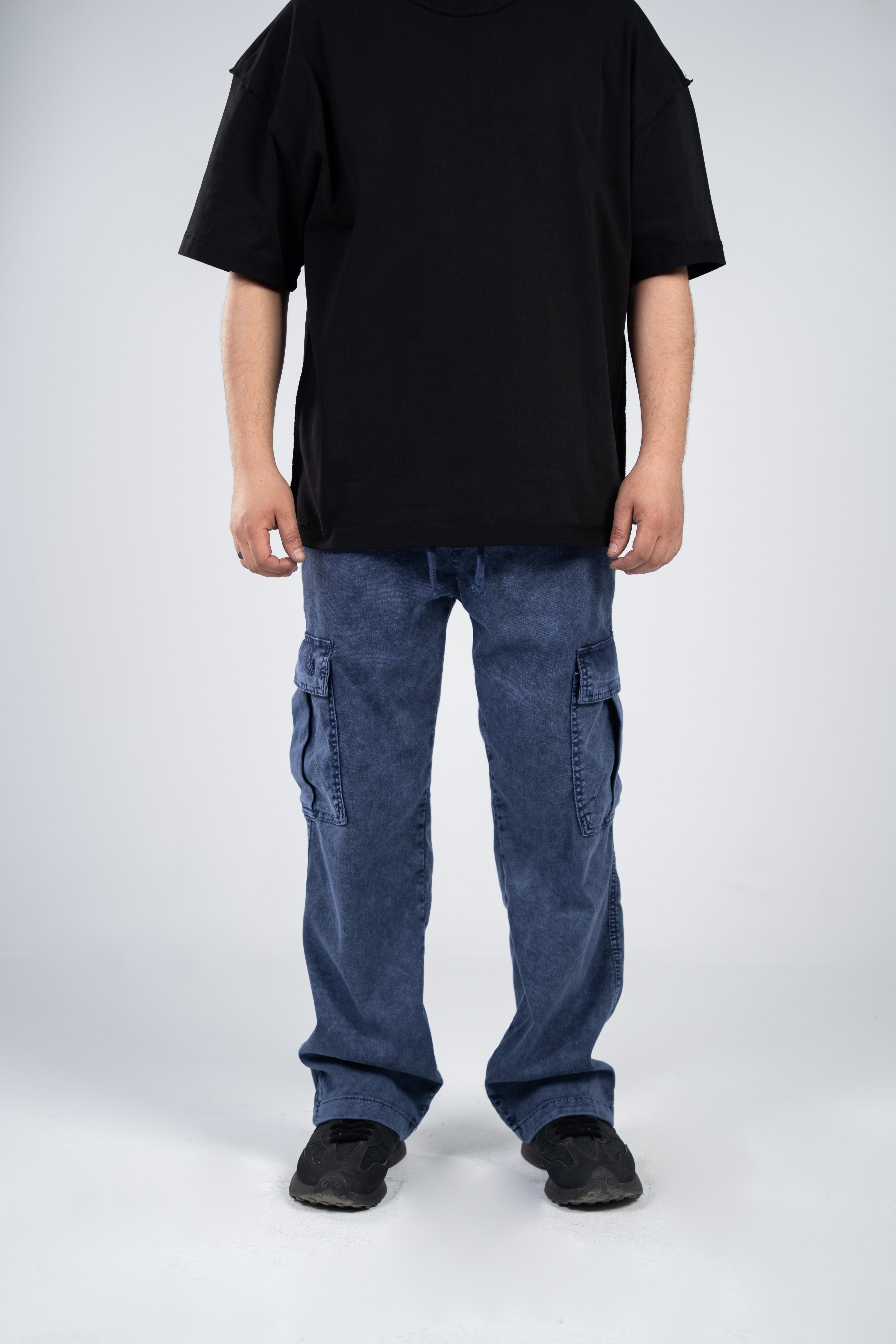 Blue Cargo Gabardine Pants