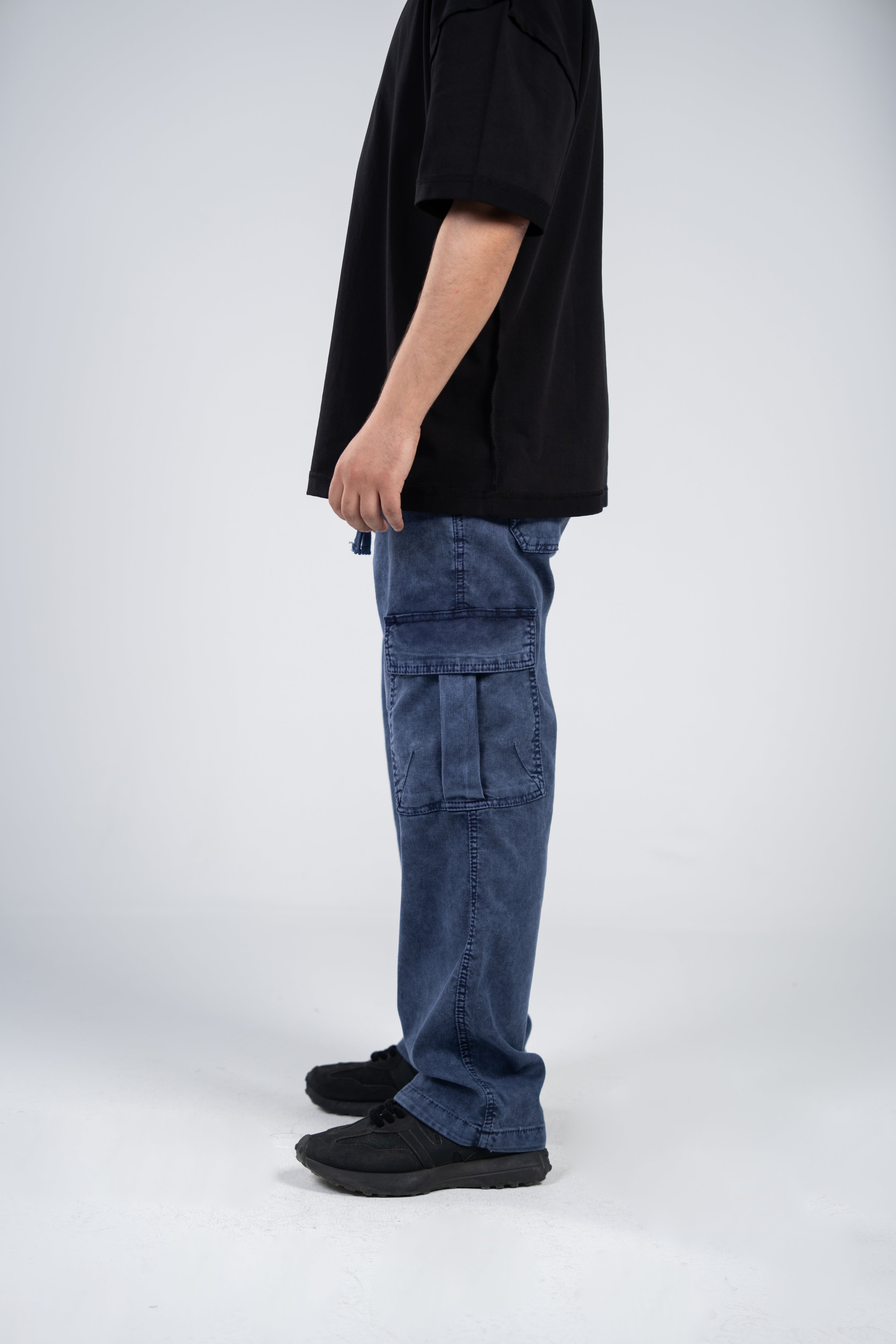 Blue Cargo Gabardine Pants
