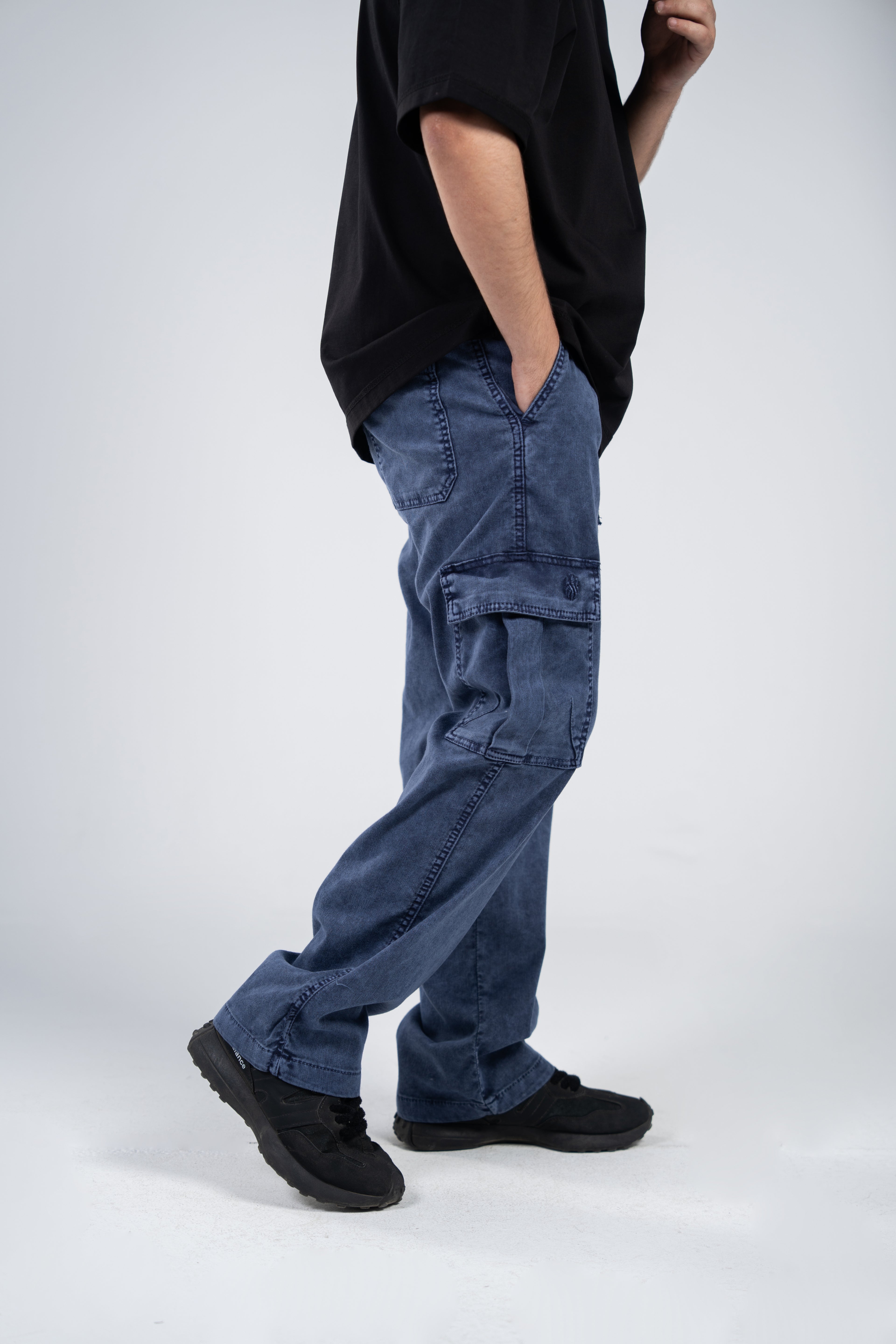 Blue Cargo Gabardine Pants