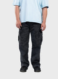 Stonewashed Black Cargo Gabardine Pants