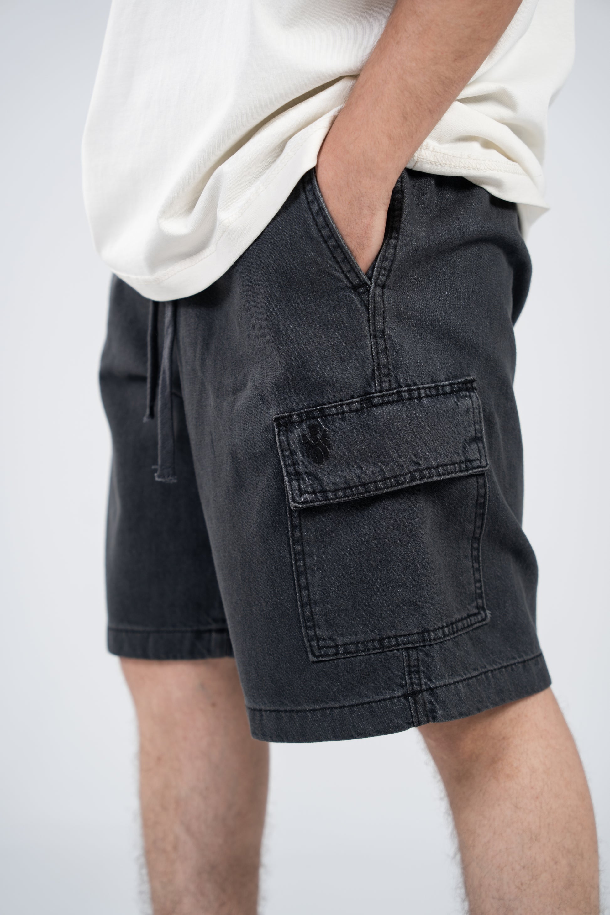 Gray Jeans Shorts