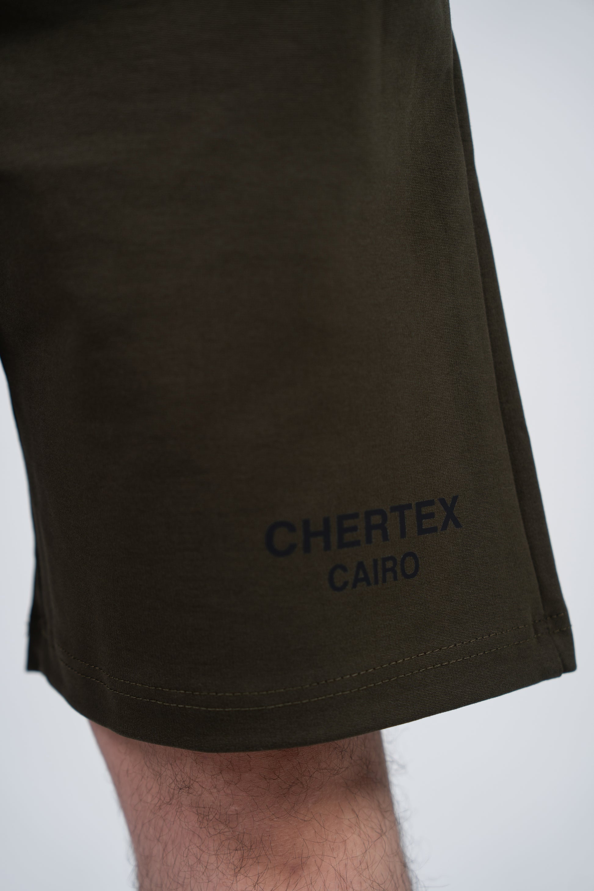 Olive Front Print Shorts
