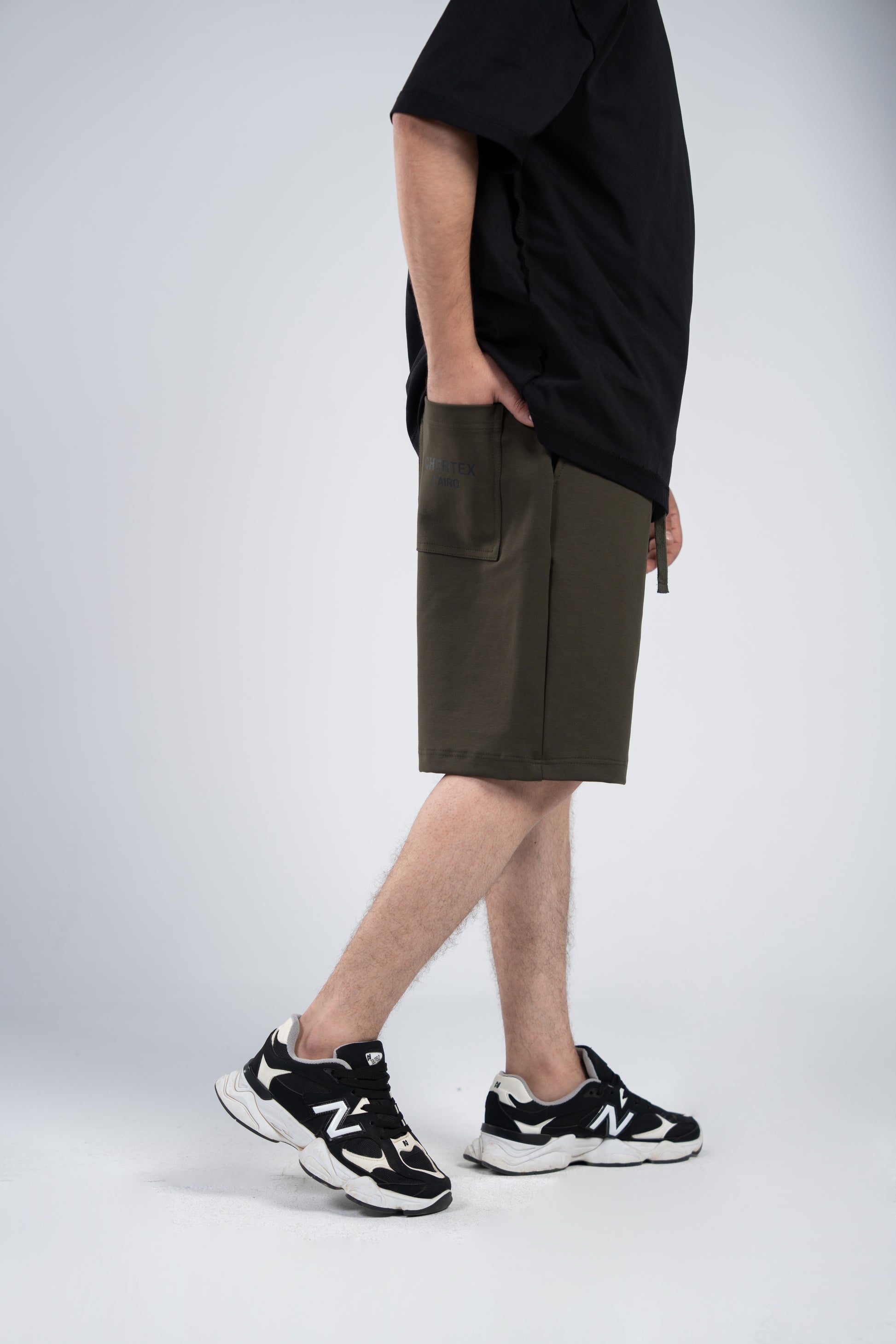 Olive Pocket Print Shorts