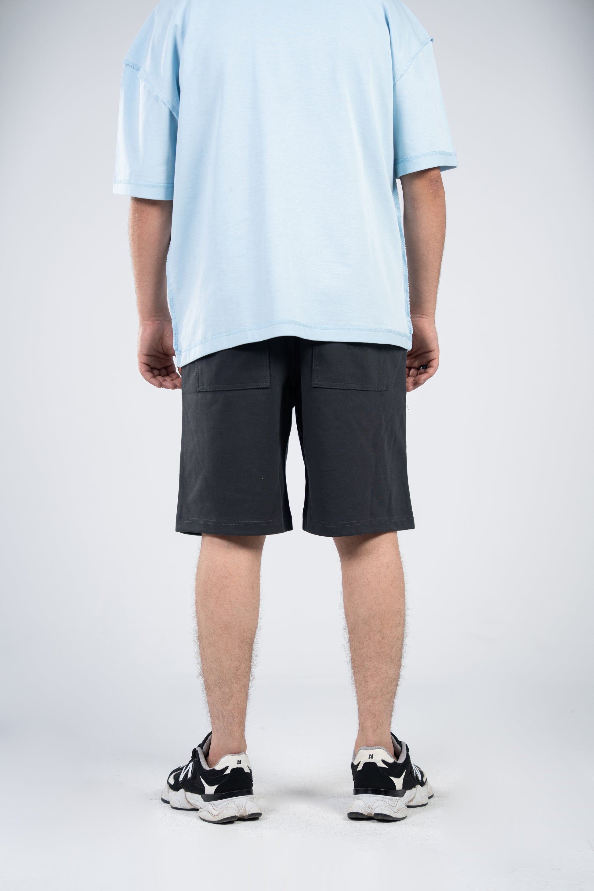 Gray Pocket Print Shorts