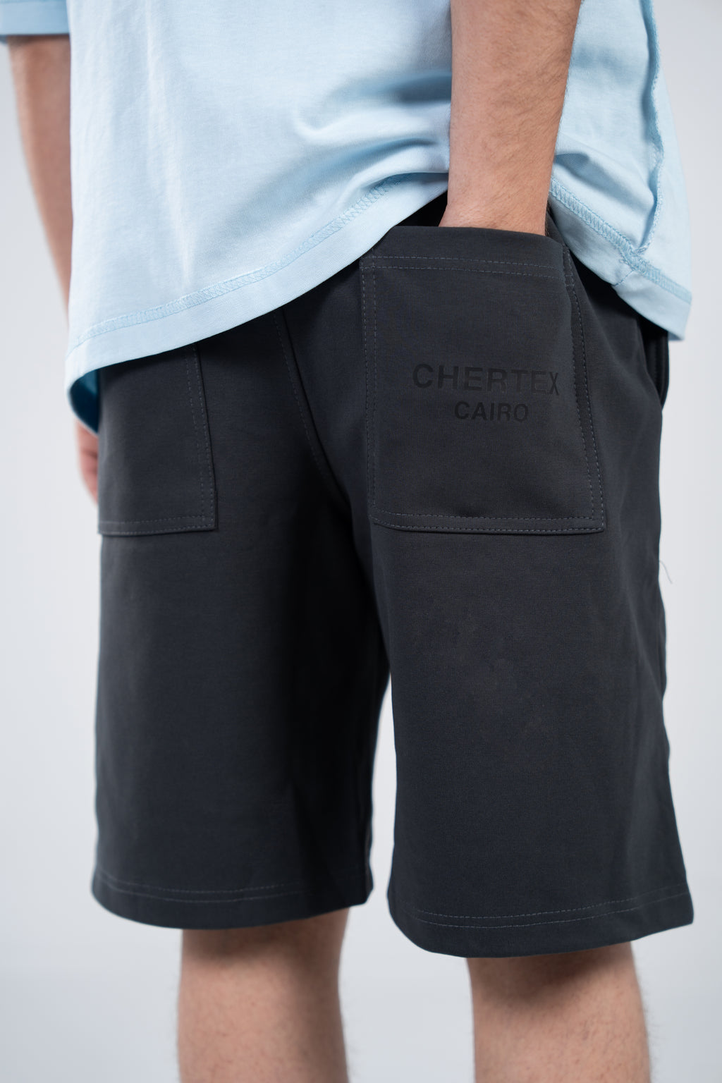 Gray Pocket Print Shorts