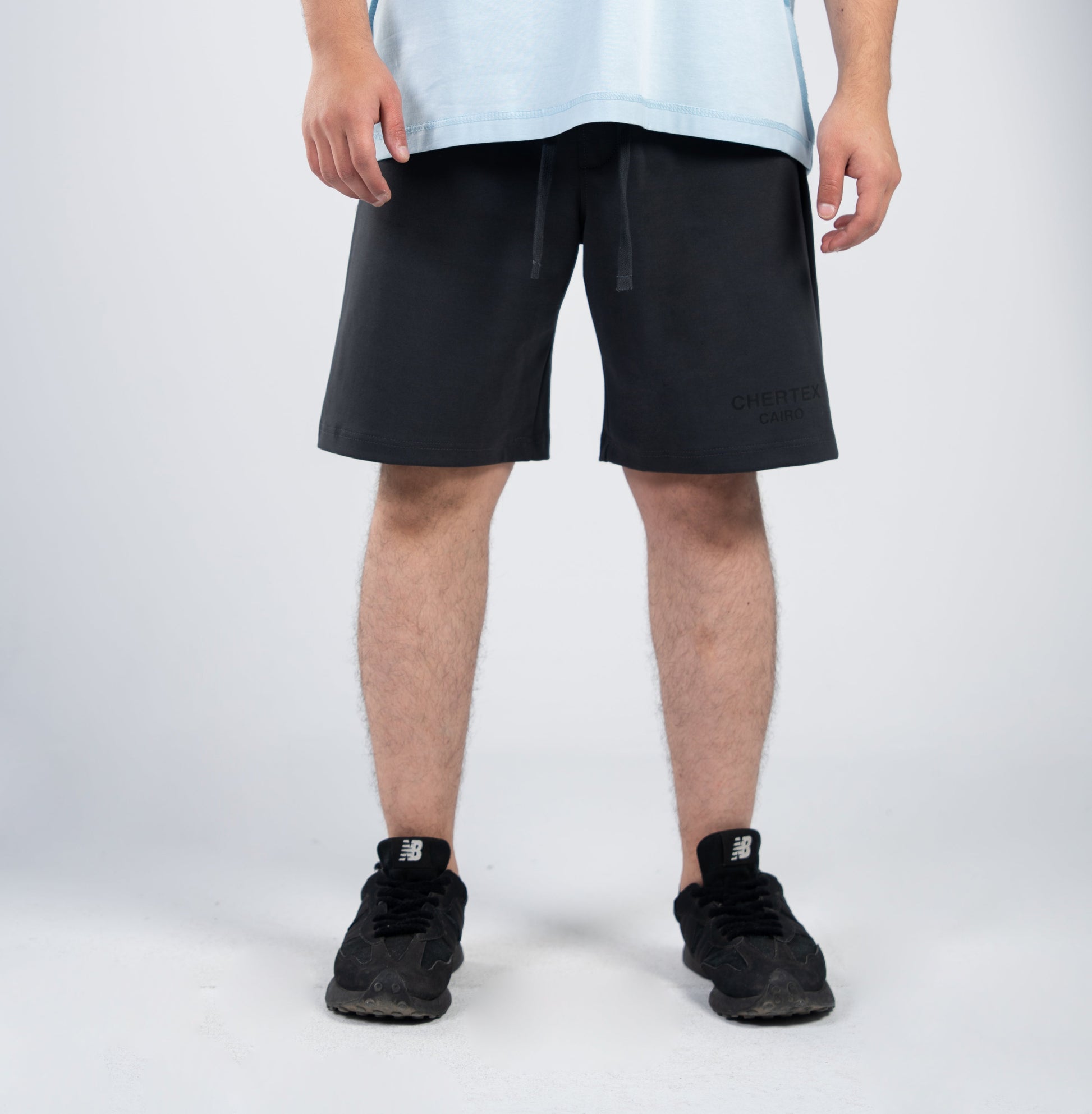 Gray Front Print Shorts