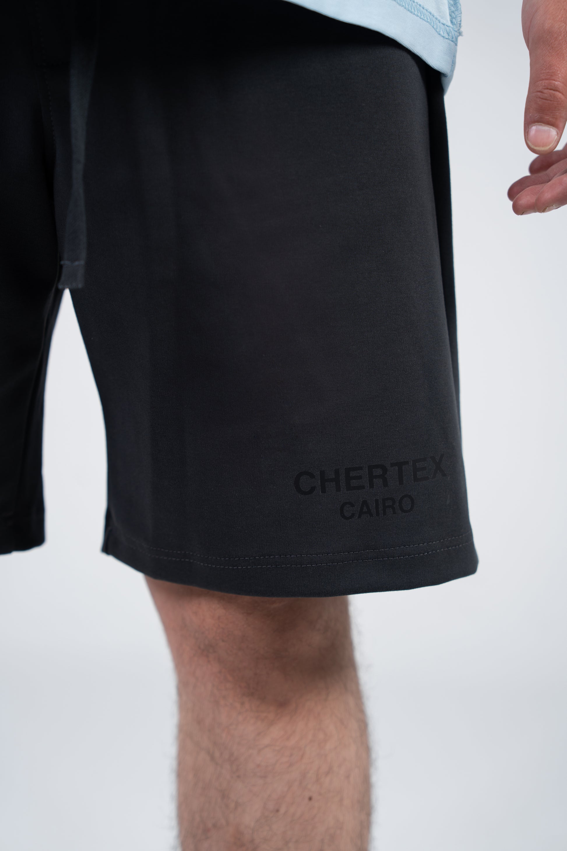 Gray Front Print Shorts
