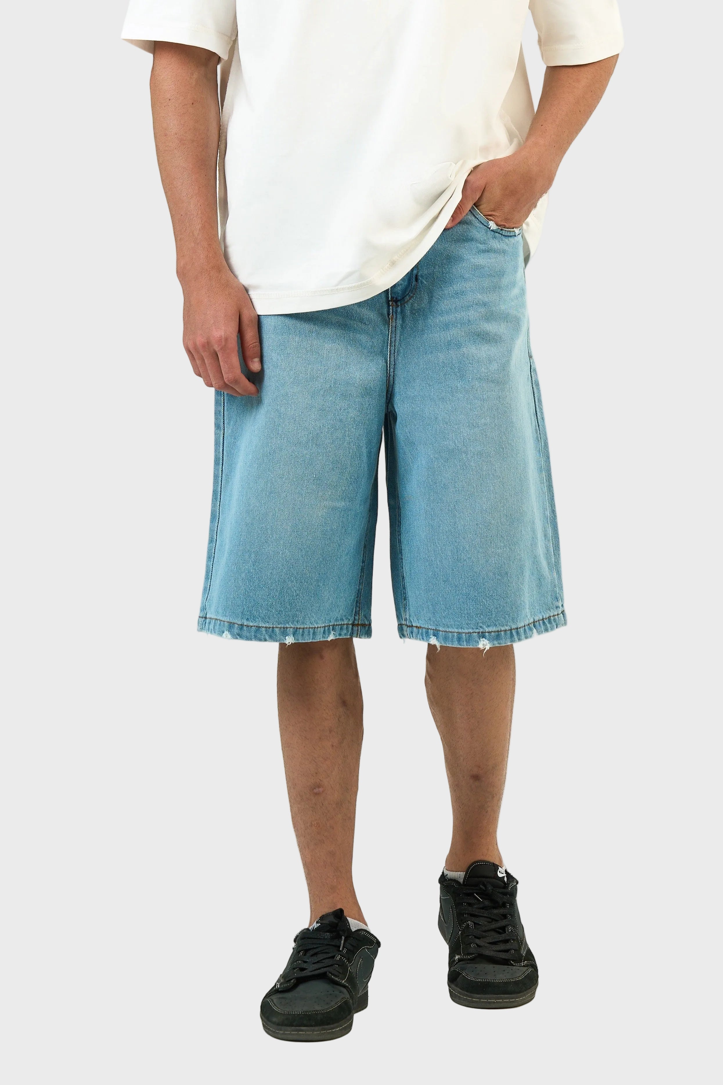 Washed Denim Jorts