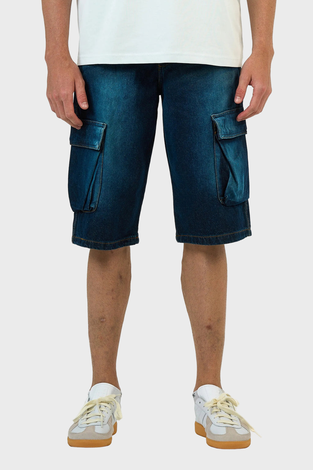 Cargo Washed Denim Jorts