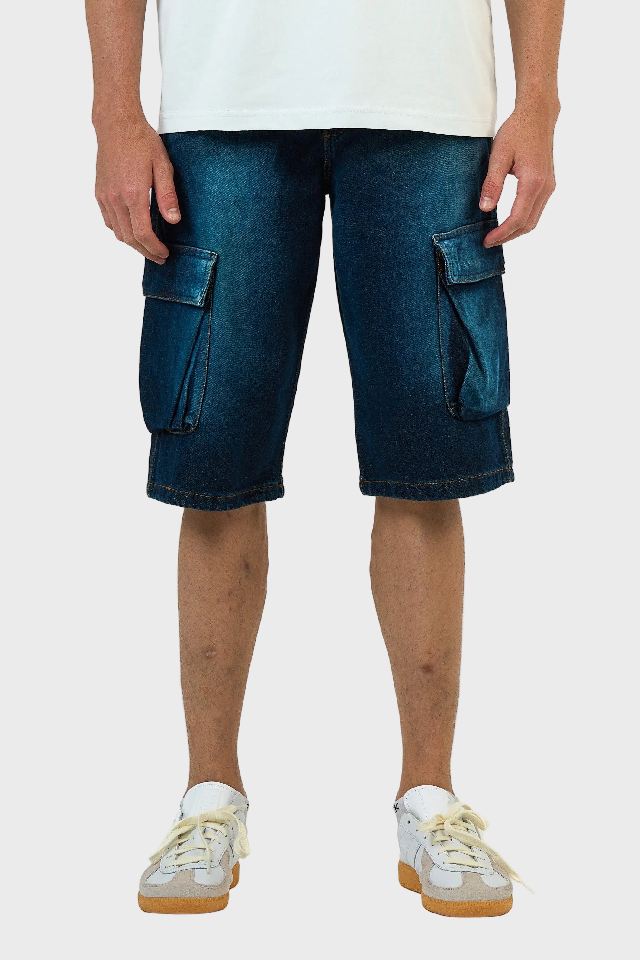 Cargo Washed Denim Jorts
