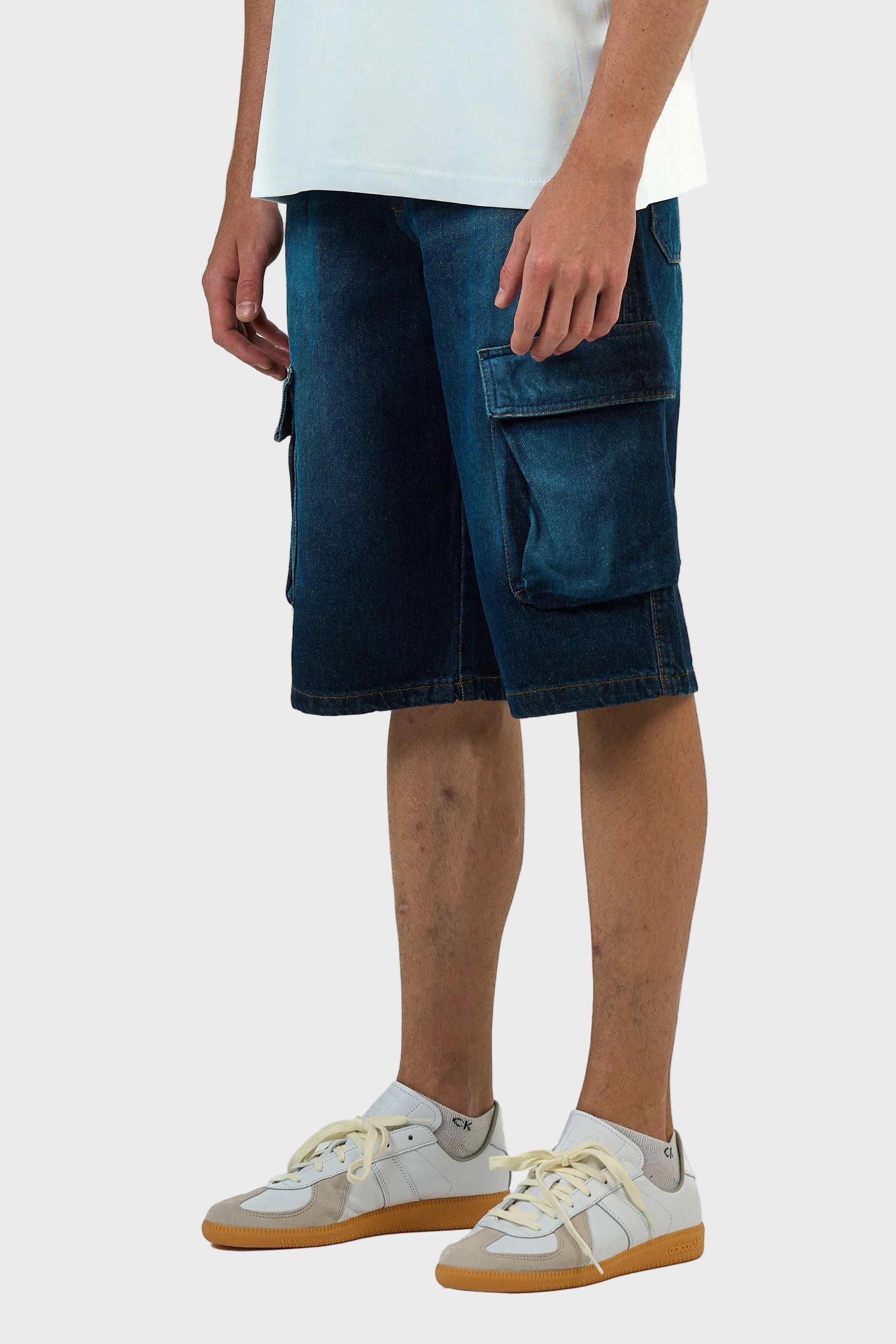 Cargo Washed Denim Jorts