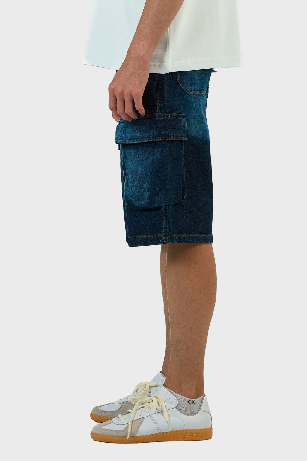Cargo Washed Denim Jorts