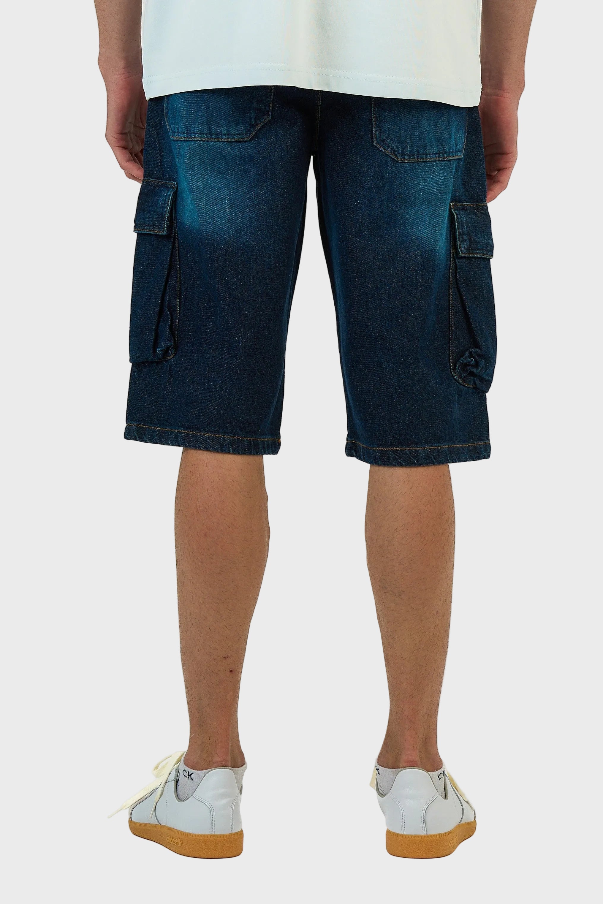 Cargo Washed Denim Jorts