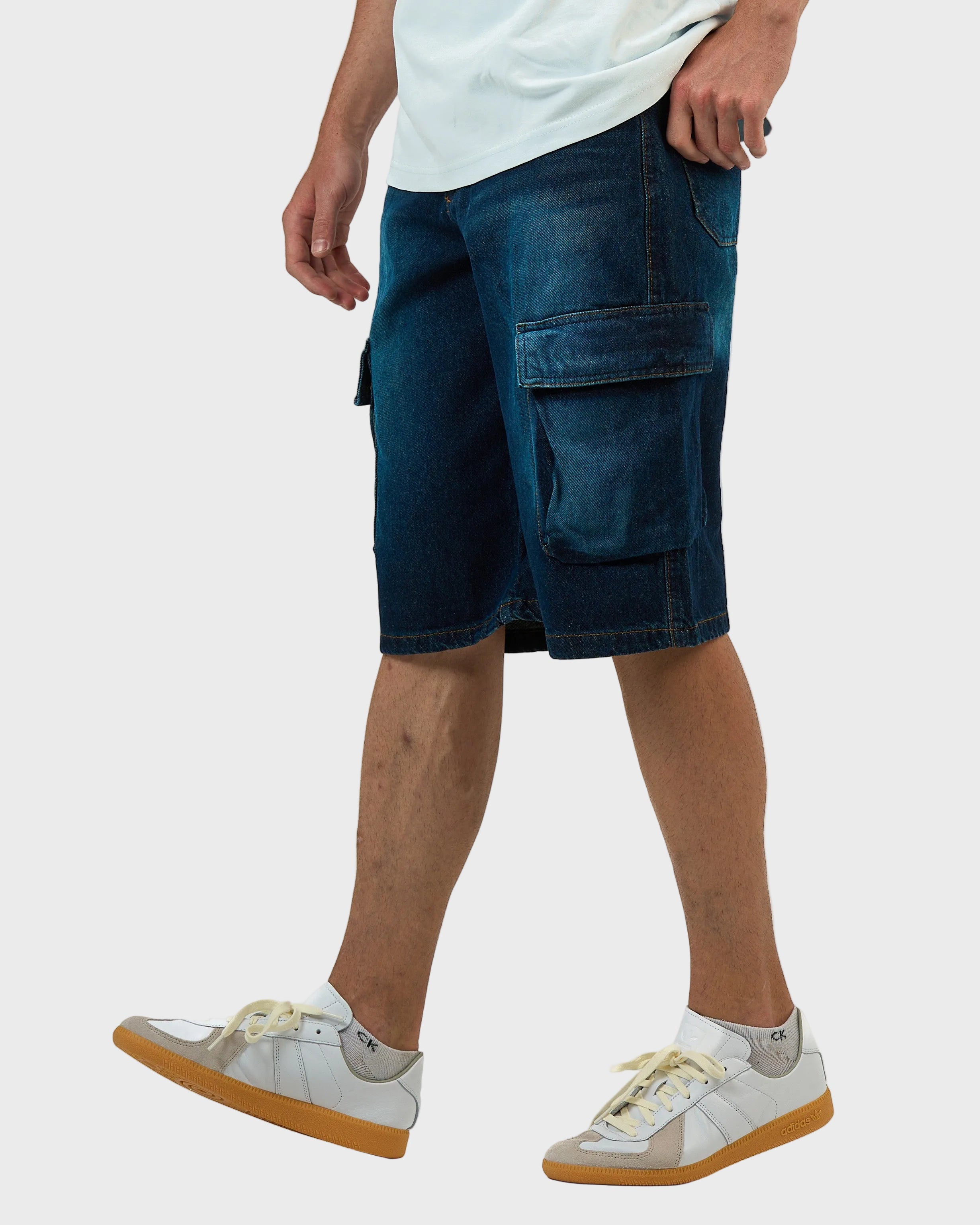 Cargo Washed Denim Jorts