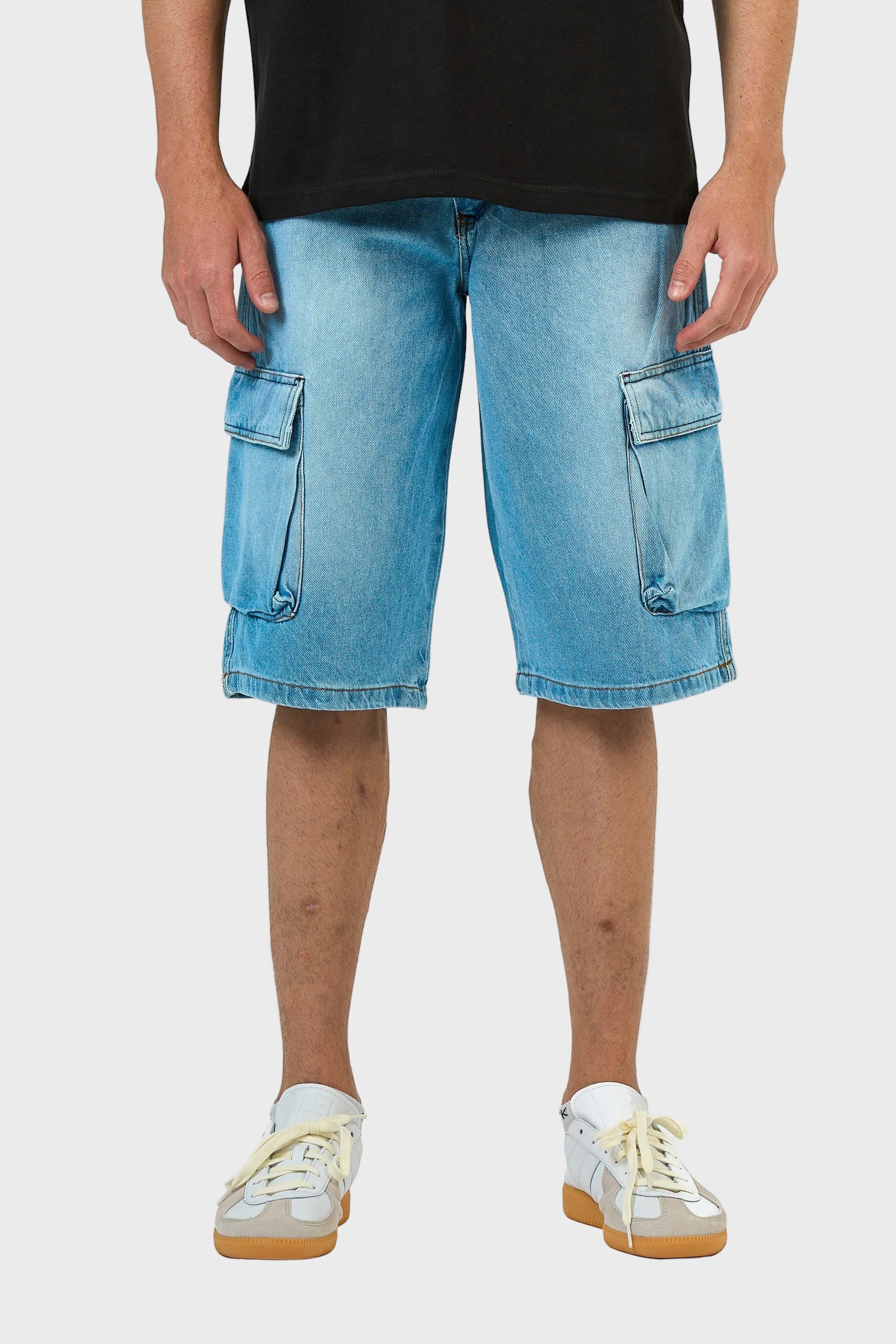 Cargo Washed Denim Jorts