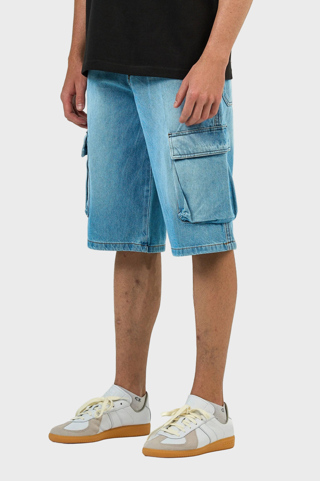 Cargo Washed Denim Jorts