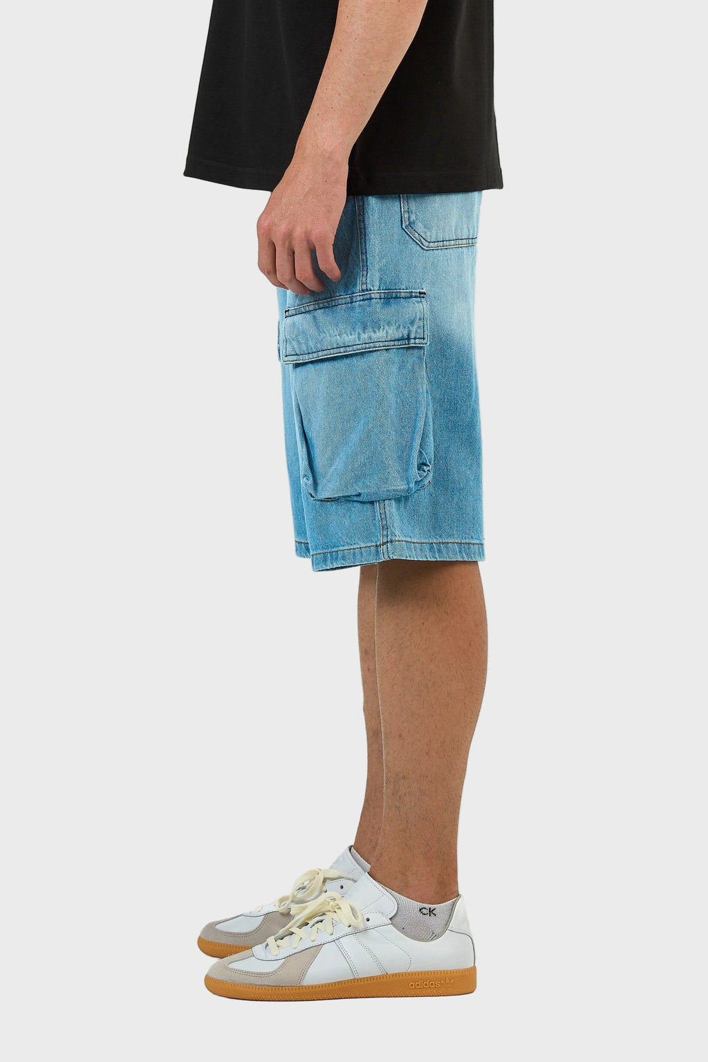 Cargo Washed Denim Jorts