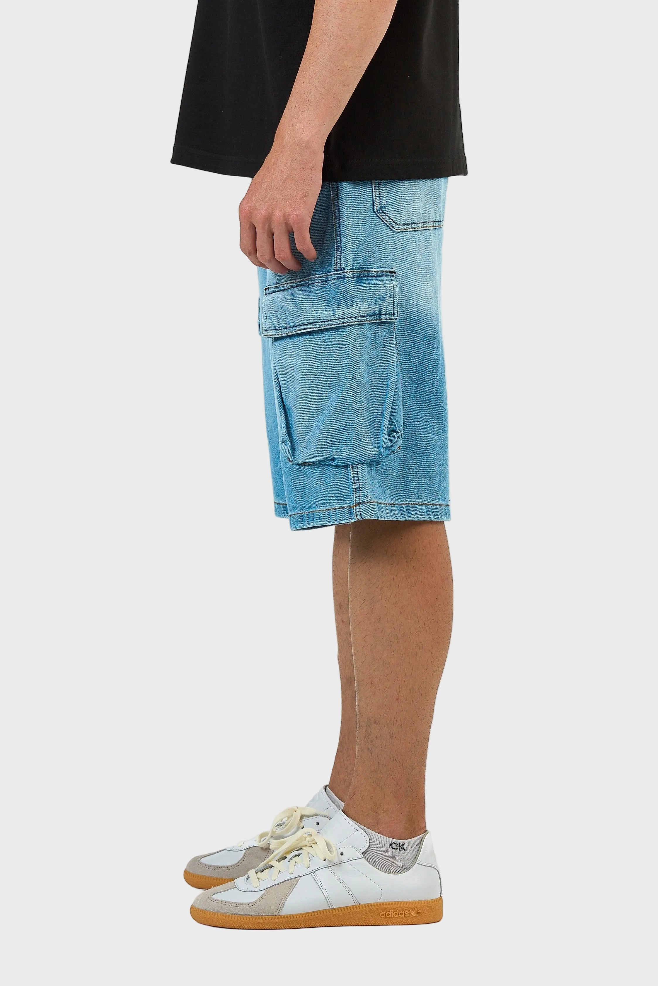 Cargo Washed Denim Jorts