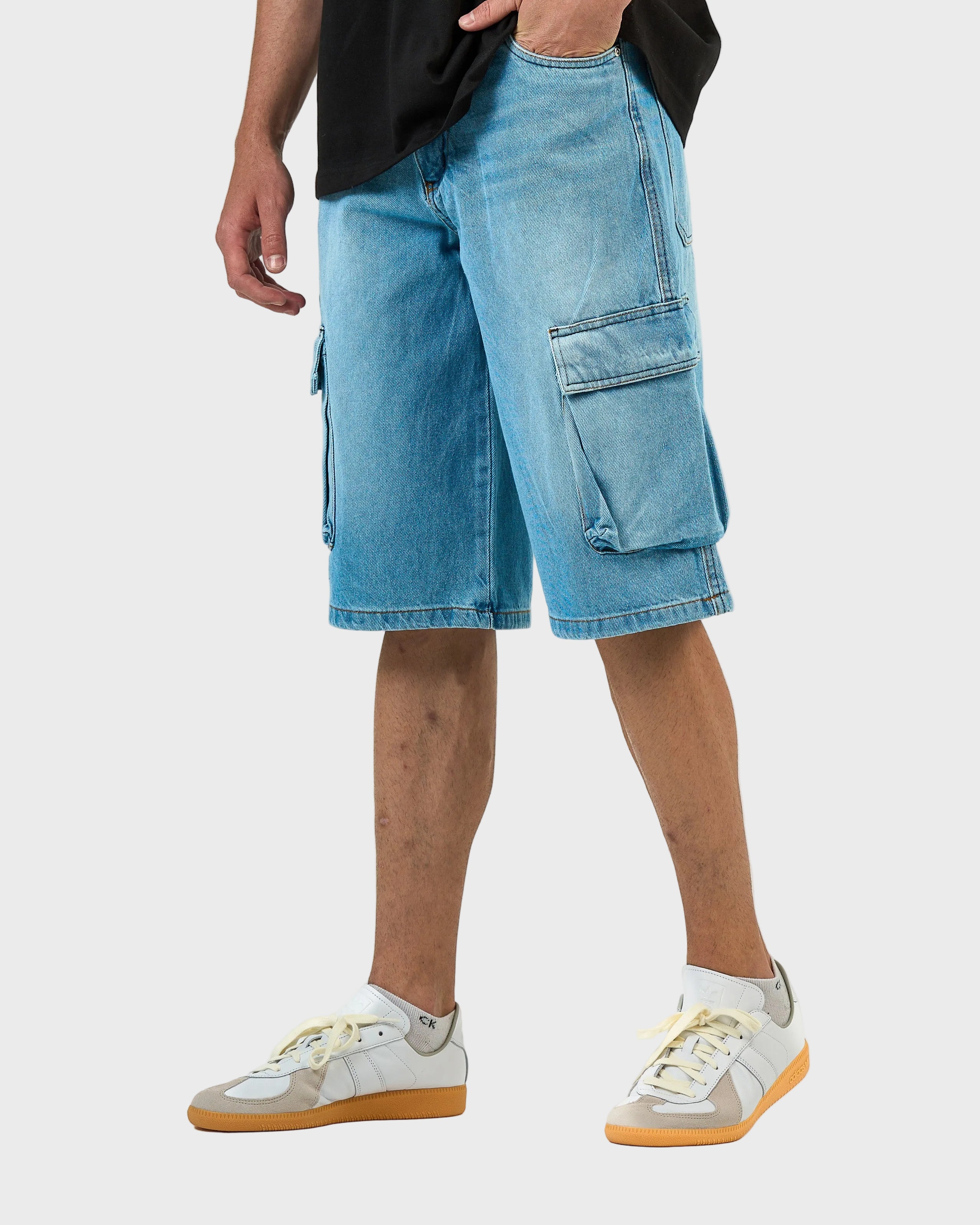 Cargo Washed Denim Jorts