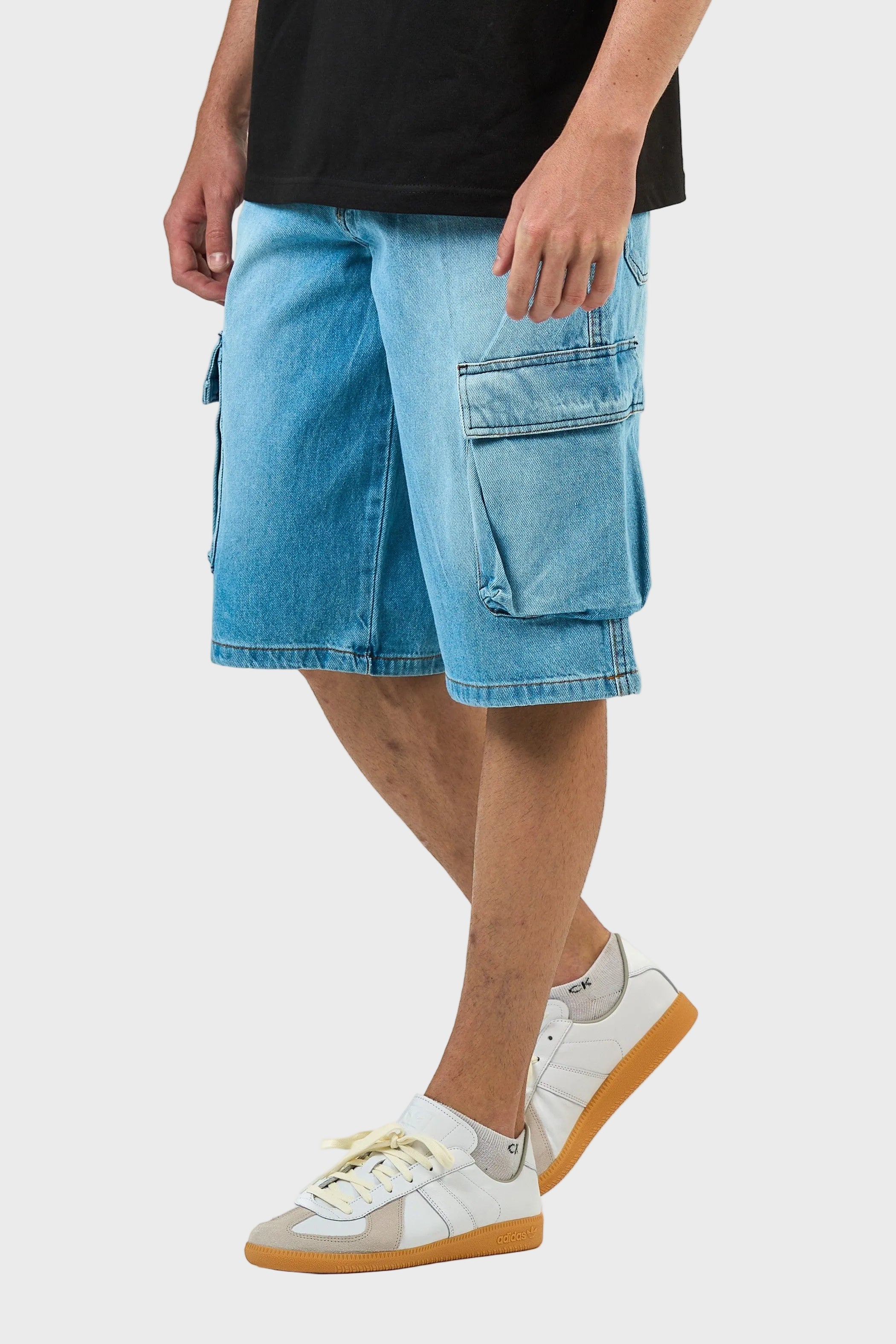 Cargo Washed Denim Jorts
