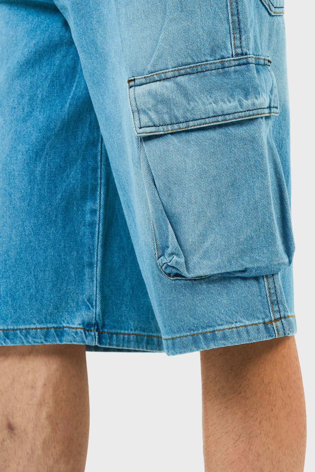 Cargo Washed Denim Jorts