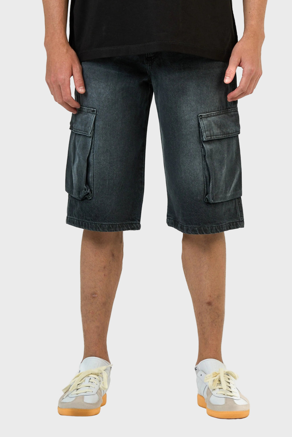 Cargo Washed Denim Jorts