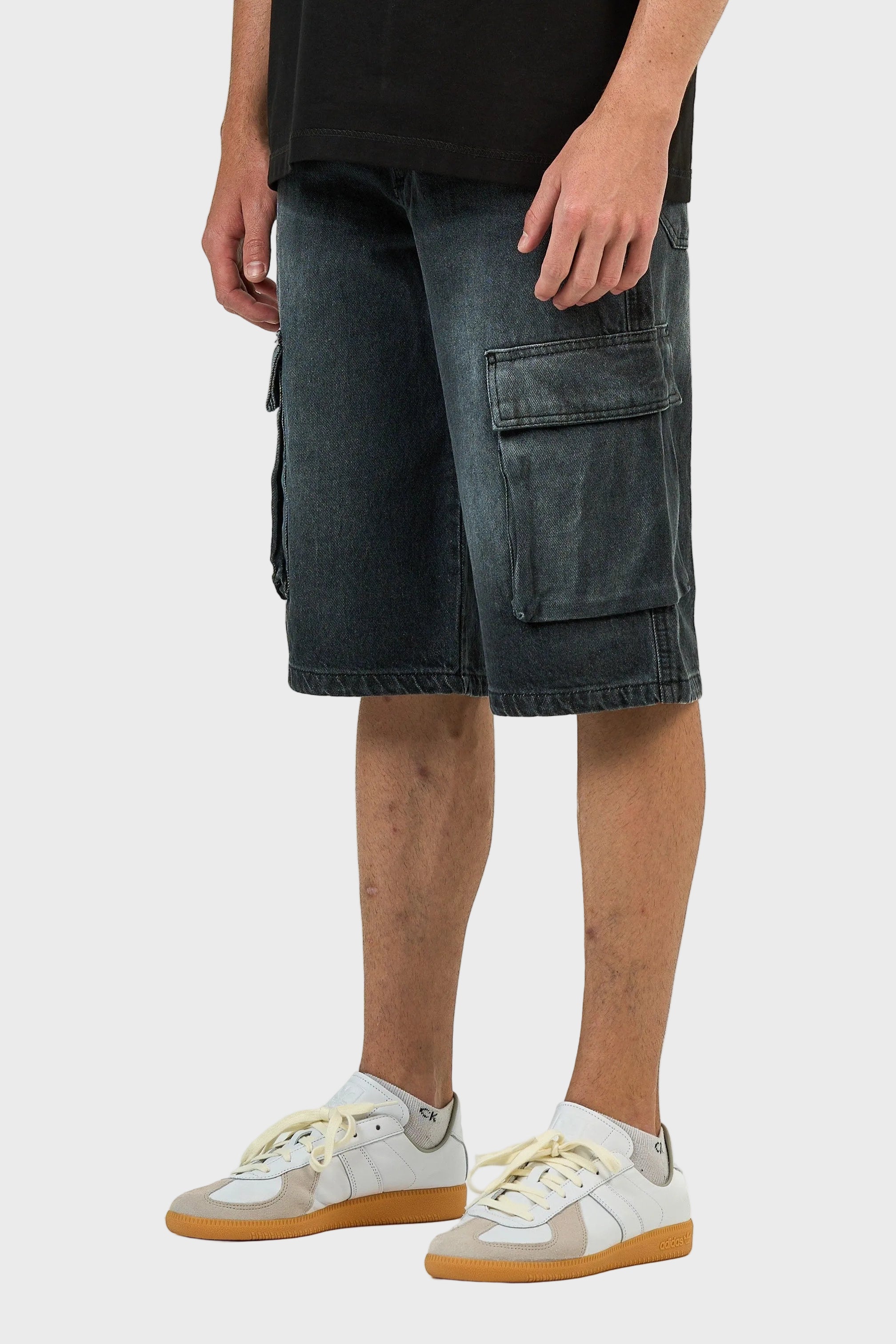 Cargo Washed Denim Jorts