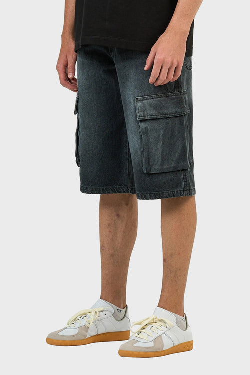 Cargo Washed Denim Jorts