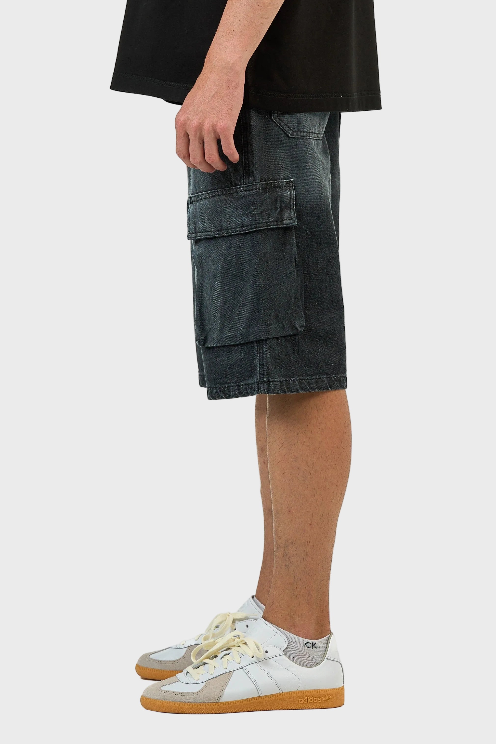 Cargo Washed Denim Jorts