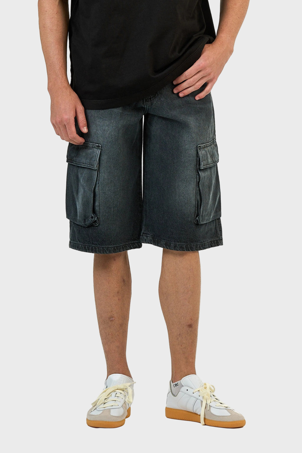 Cargo Washed Denim Jorts