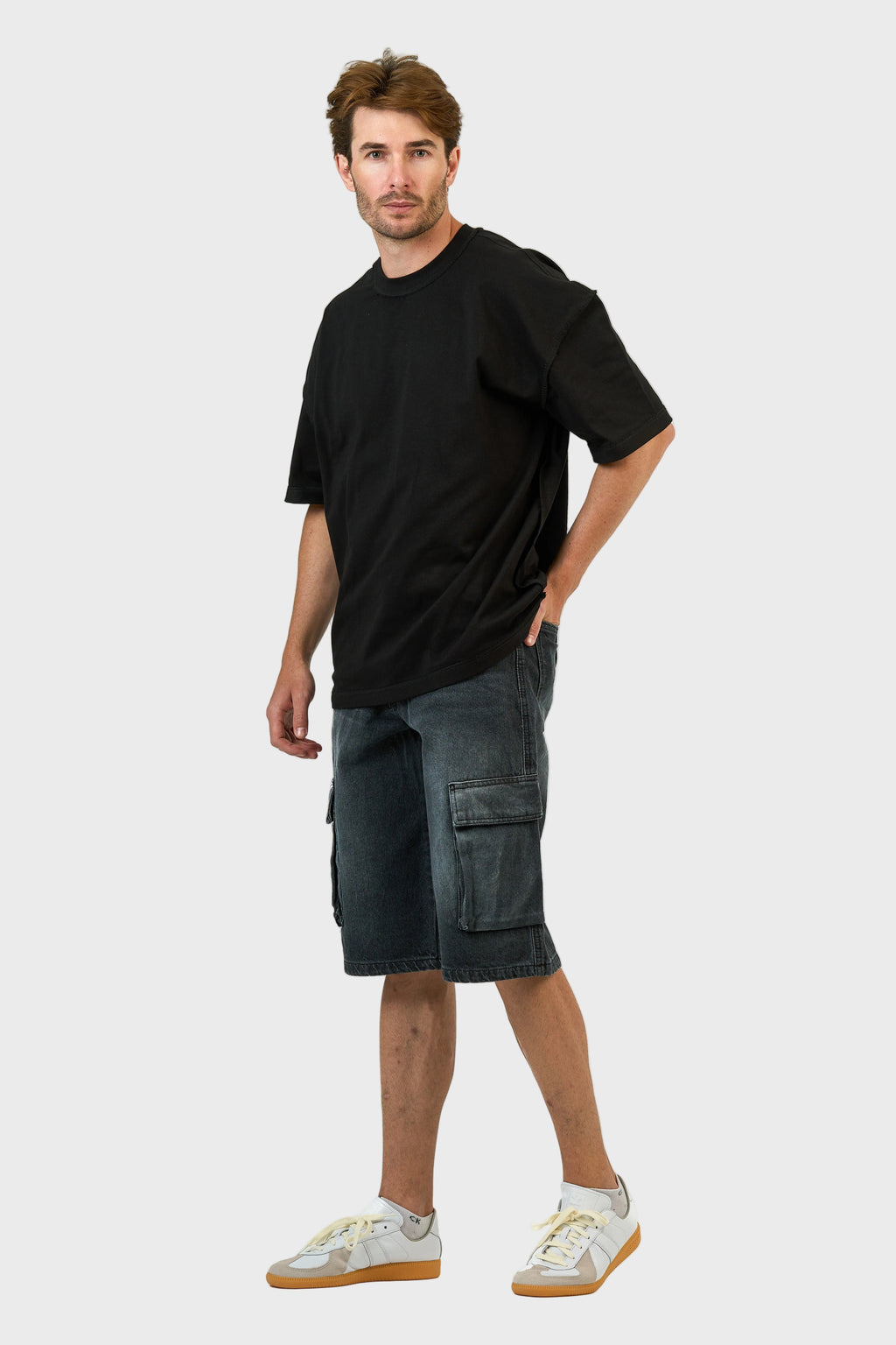 Cargo Washed Denim Jorts