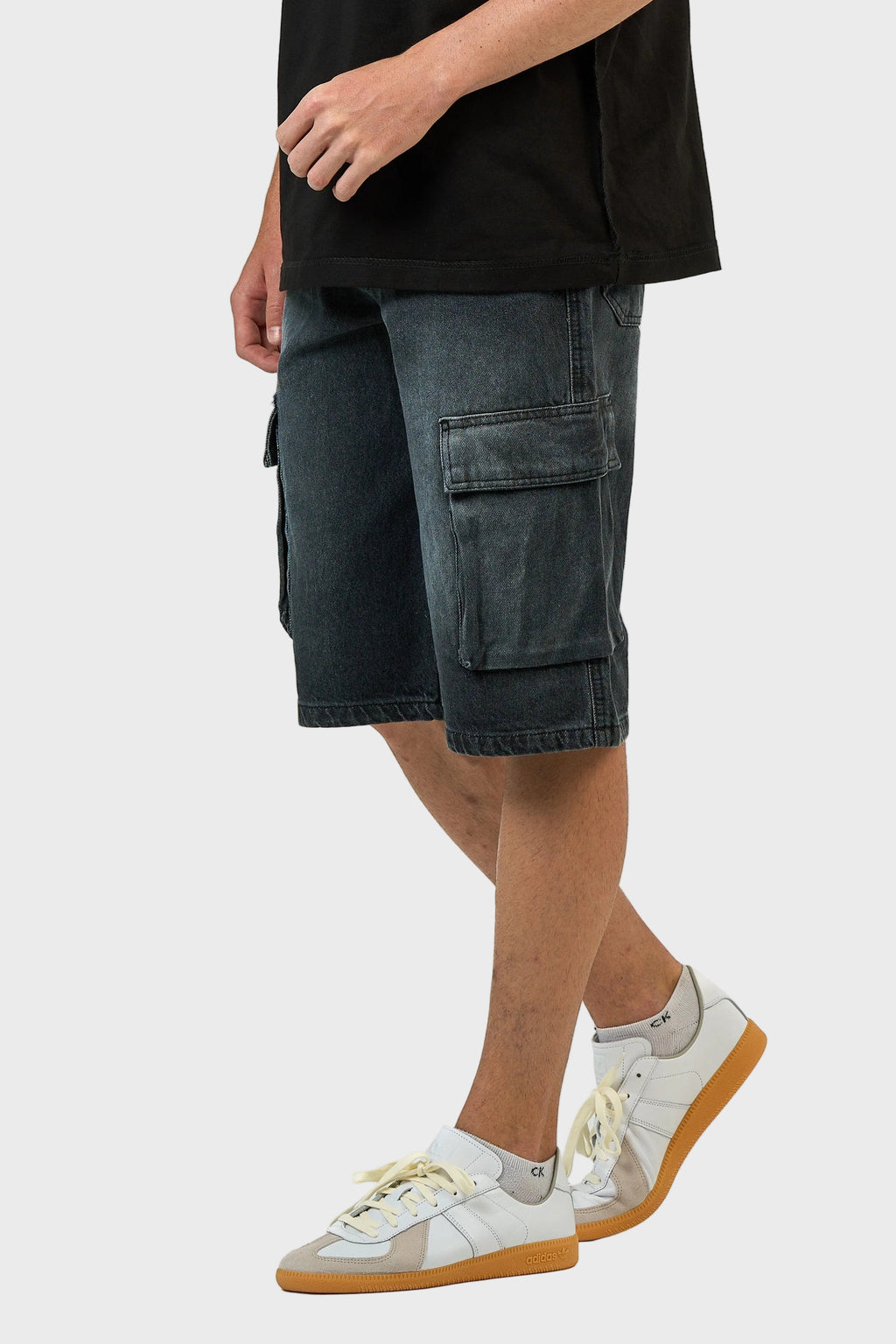 Cargo Washed Denim Jorts