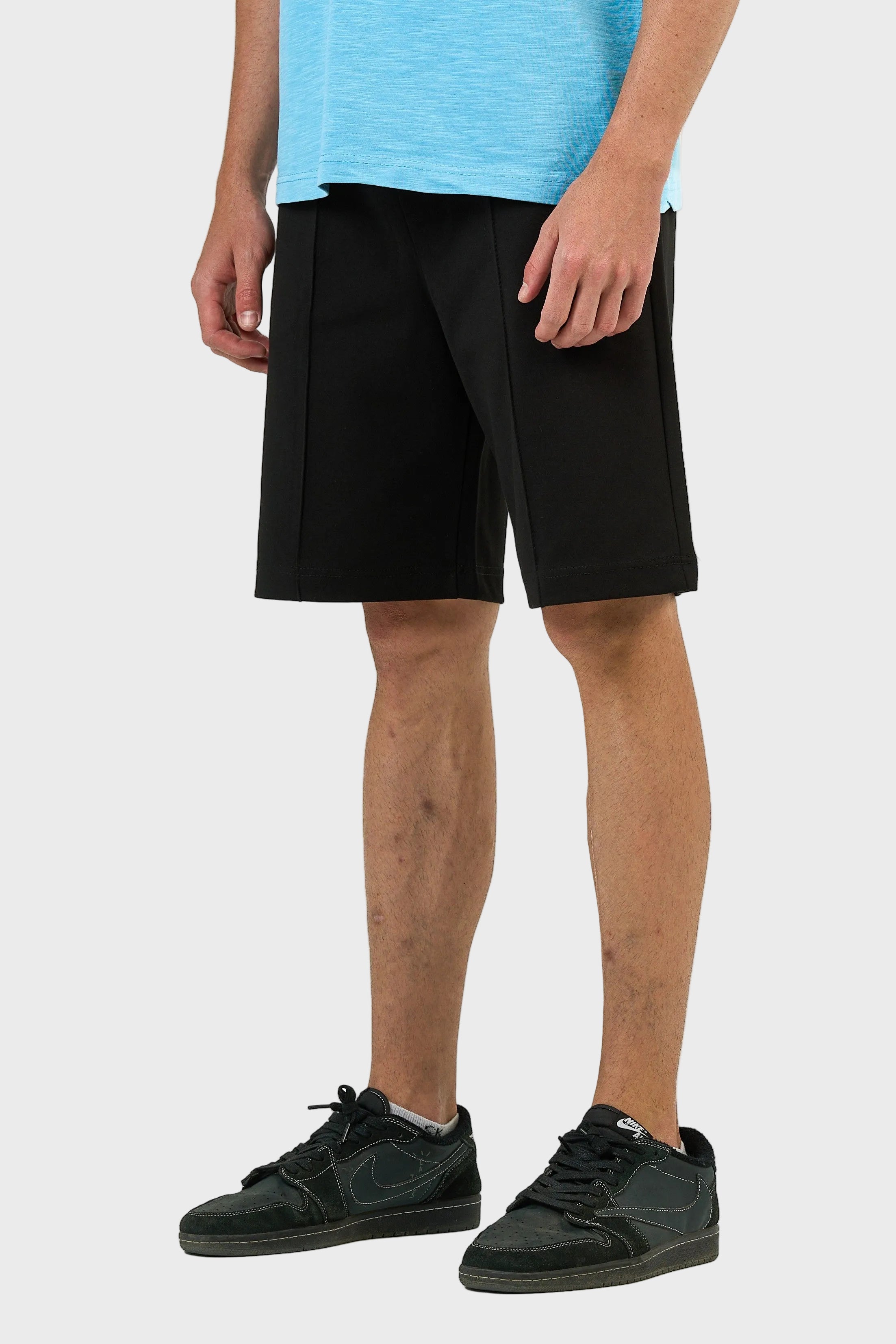 Stitched Panel Cotton Shorts