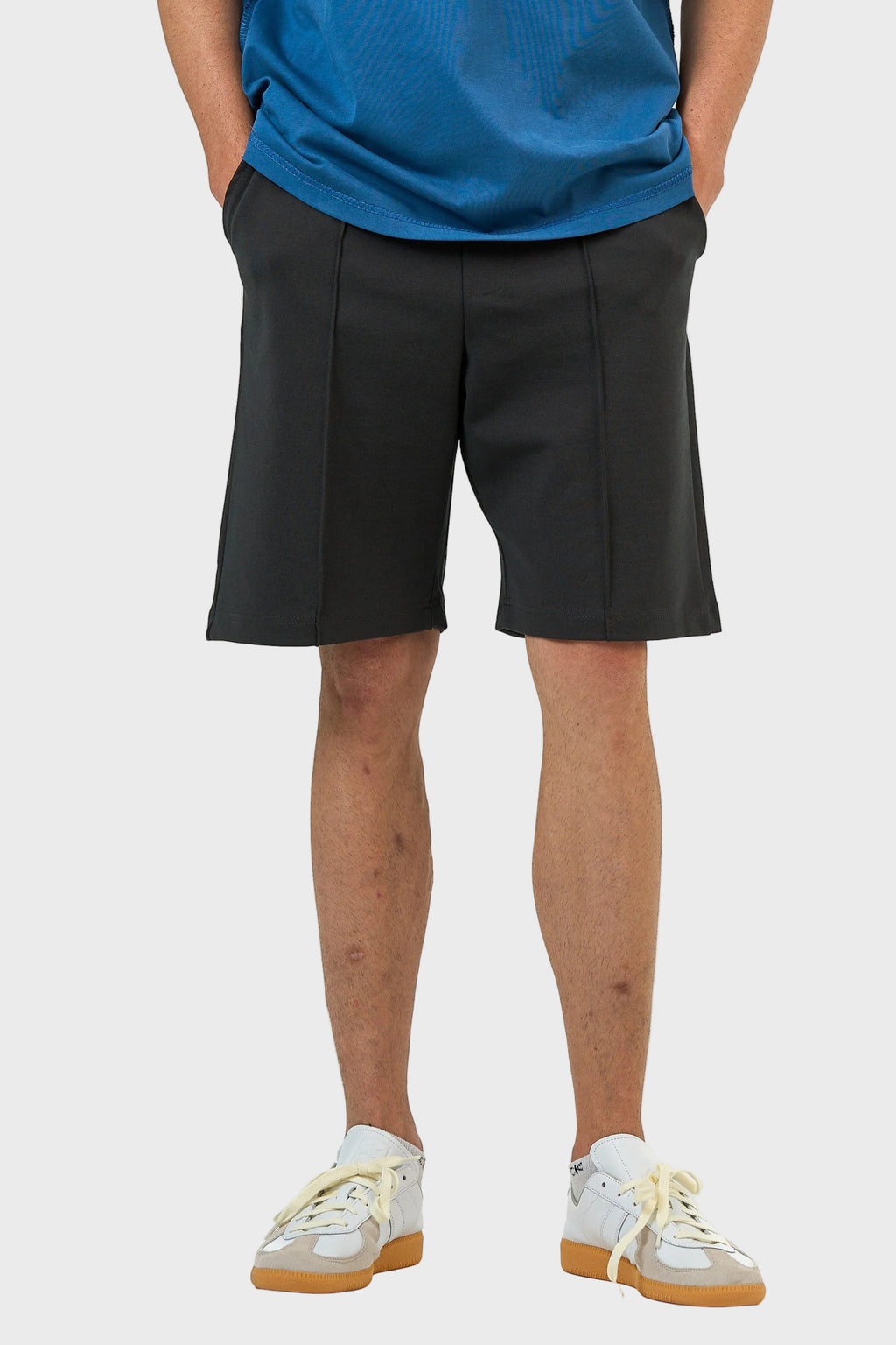 Stitched Panel Cotton Shorts
